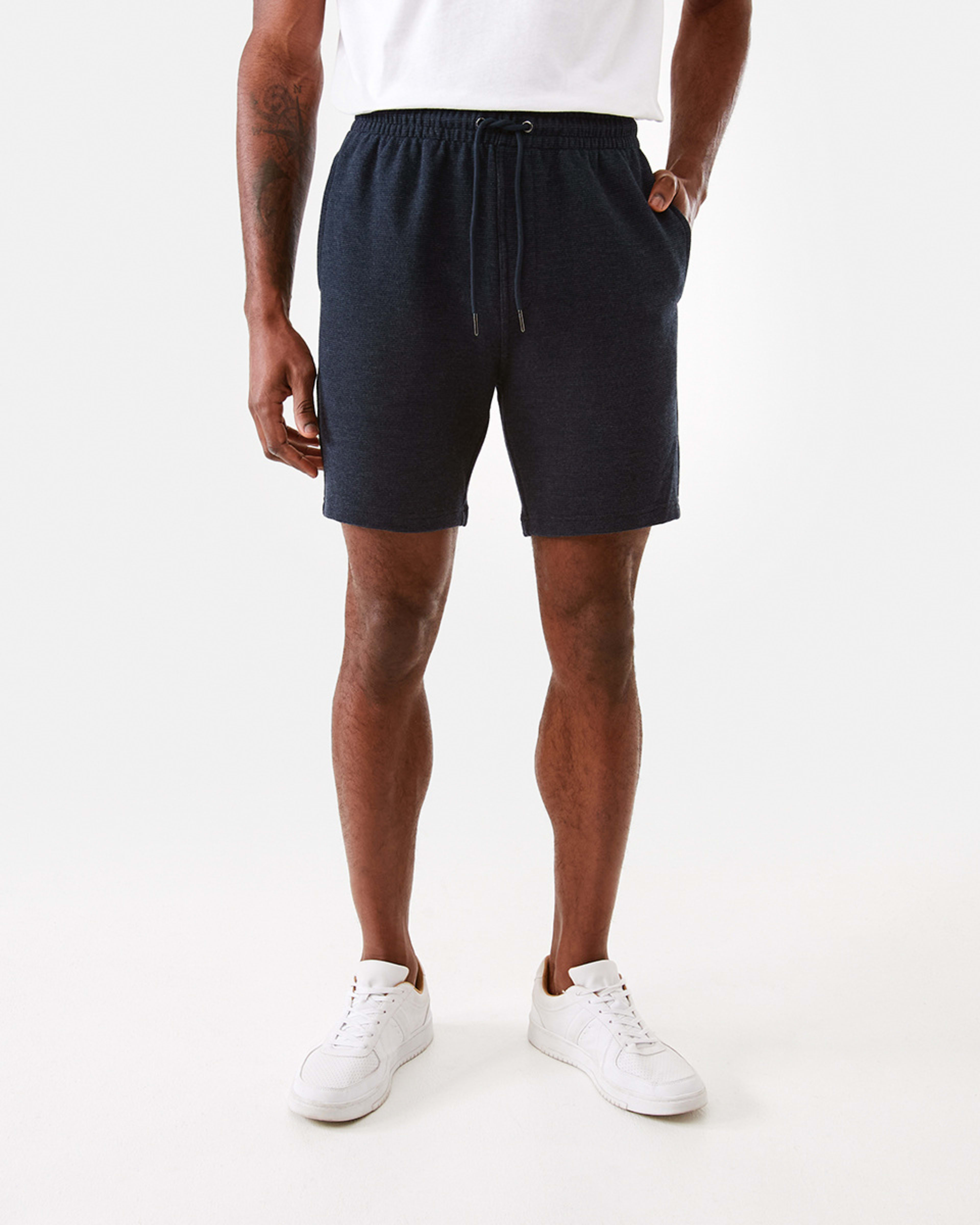 6 Textured Fleece Shorts Blu Marle, 6 of 6