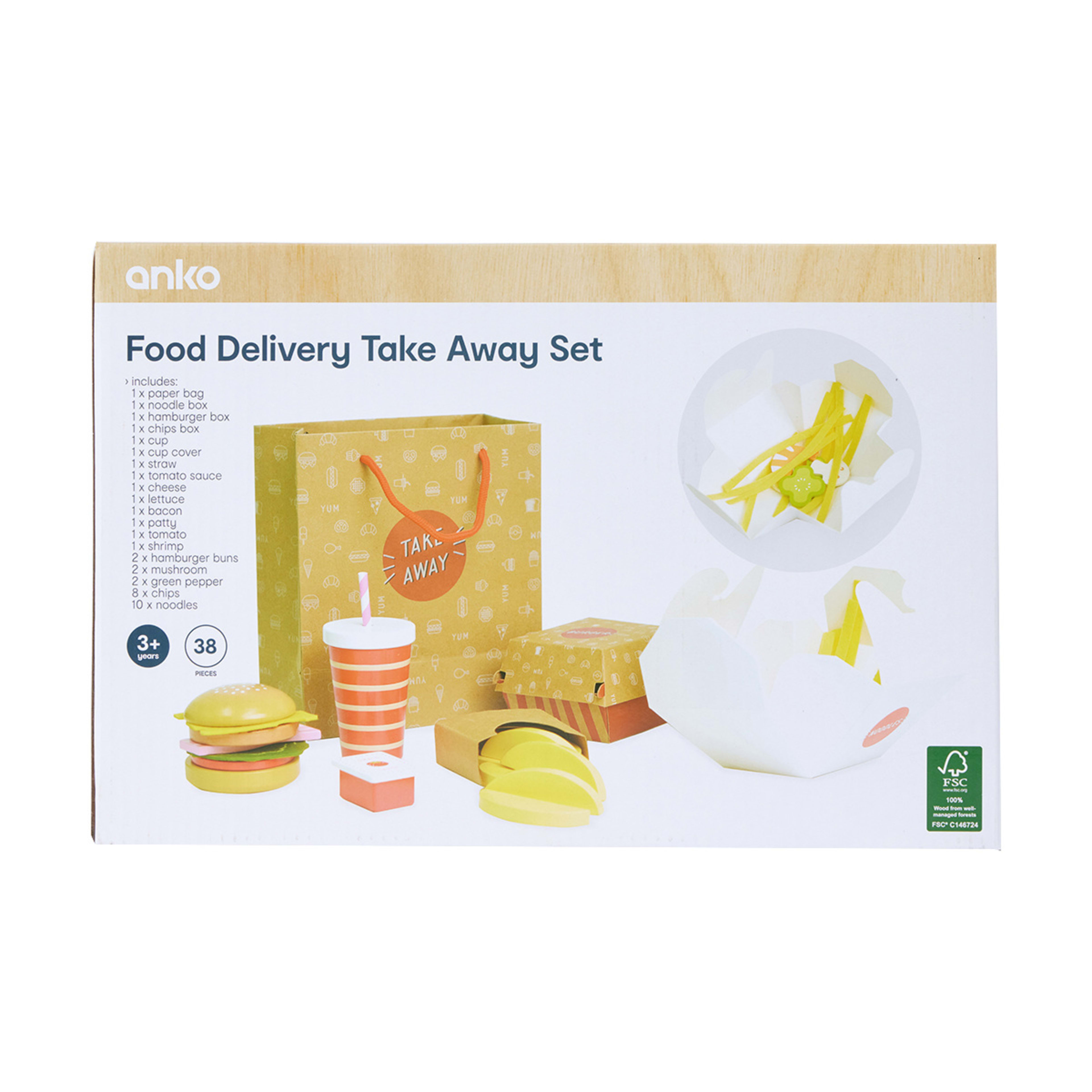 38 Piece Food Delivery Take Away Set Kmart
