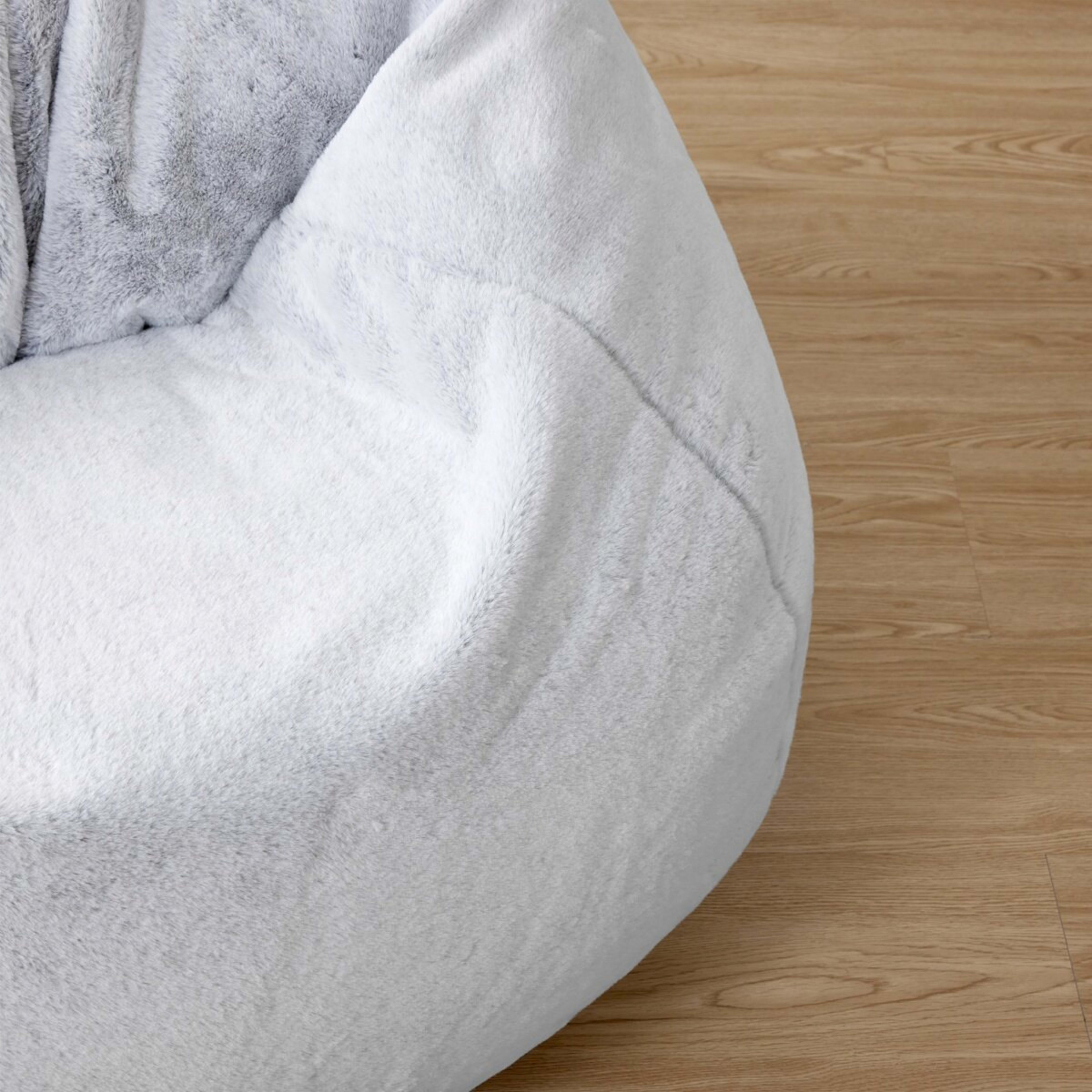 5 Grey Faux Fur Bean Bag, 5 of 9