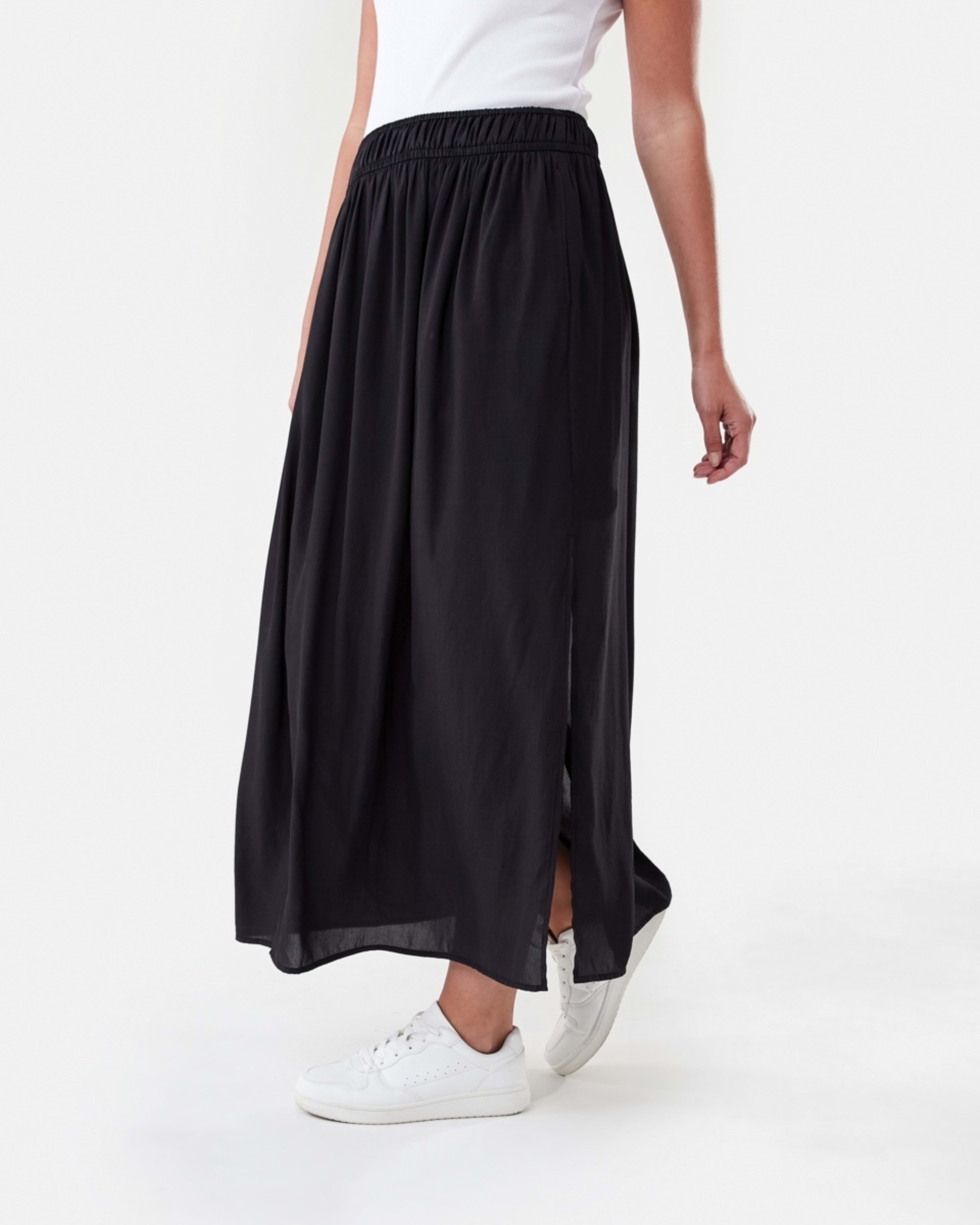 2 Sheer Flowy Maxi Skirt Black, 2 of 6