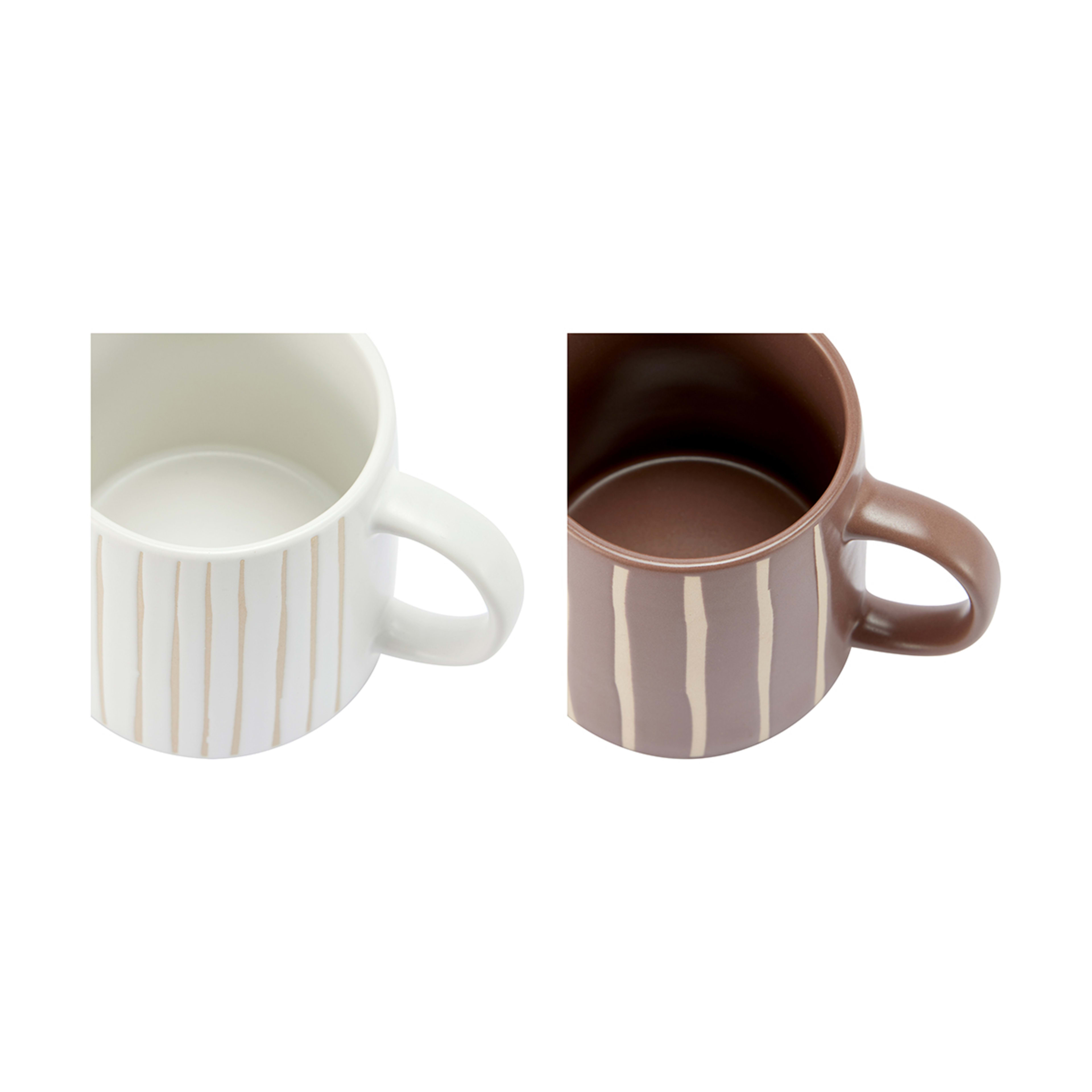 2 Striped Stoneware Mugs Kmart