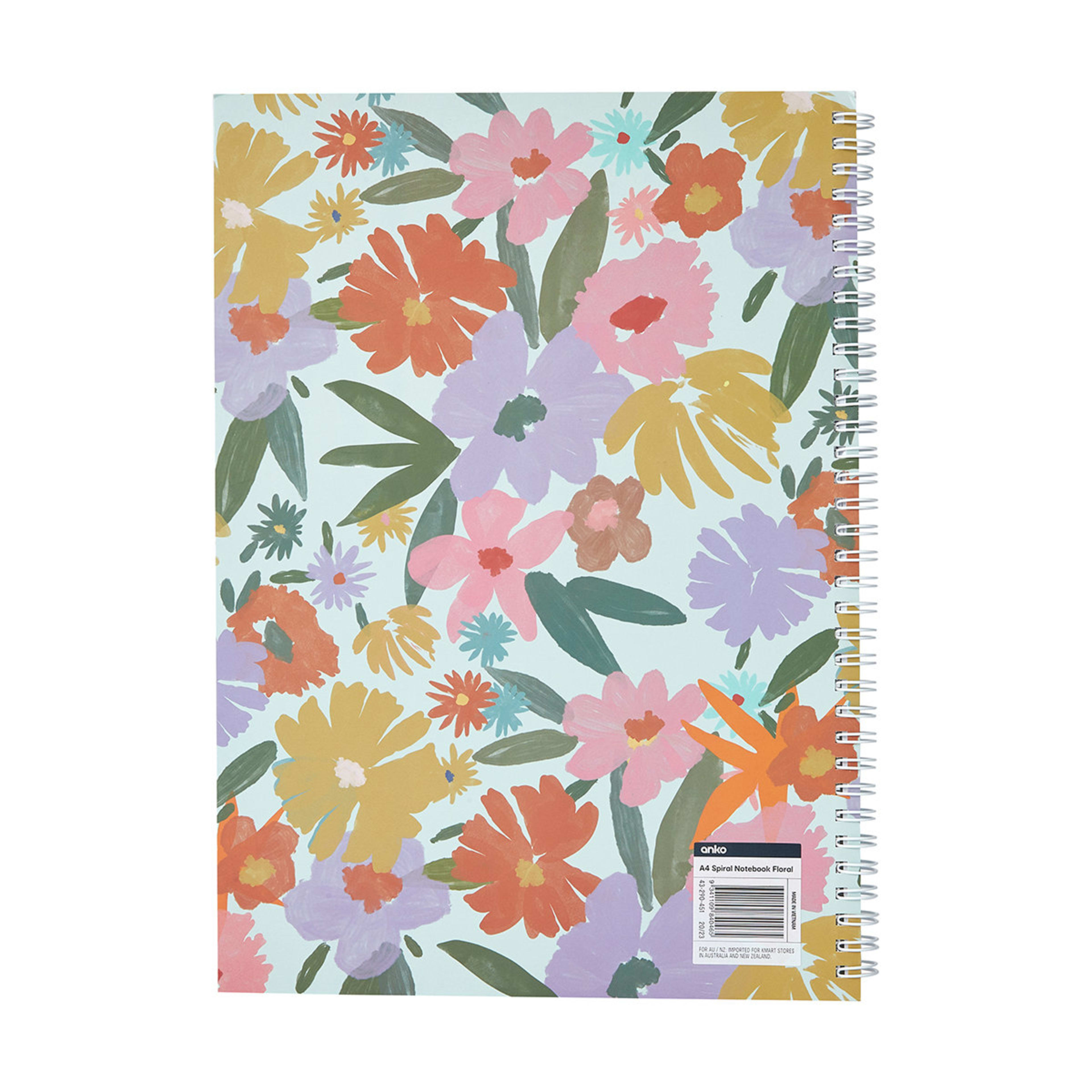 A4 Spiral Notebook Floral Kmart