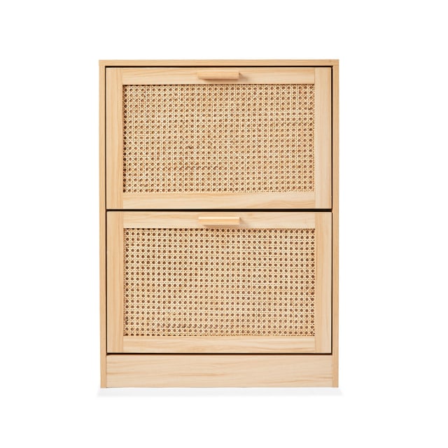 2 Compartment Rattan Shoe Kmart