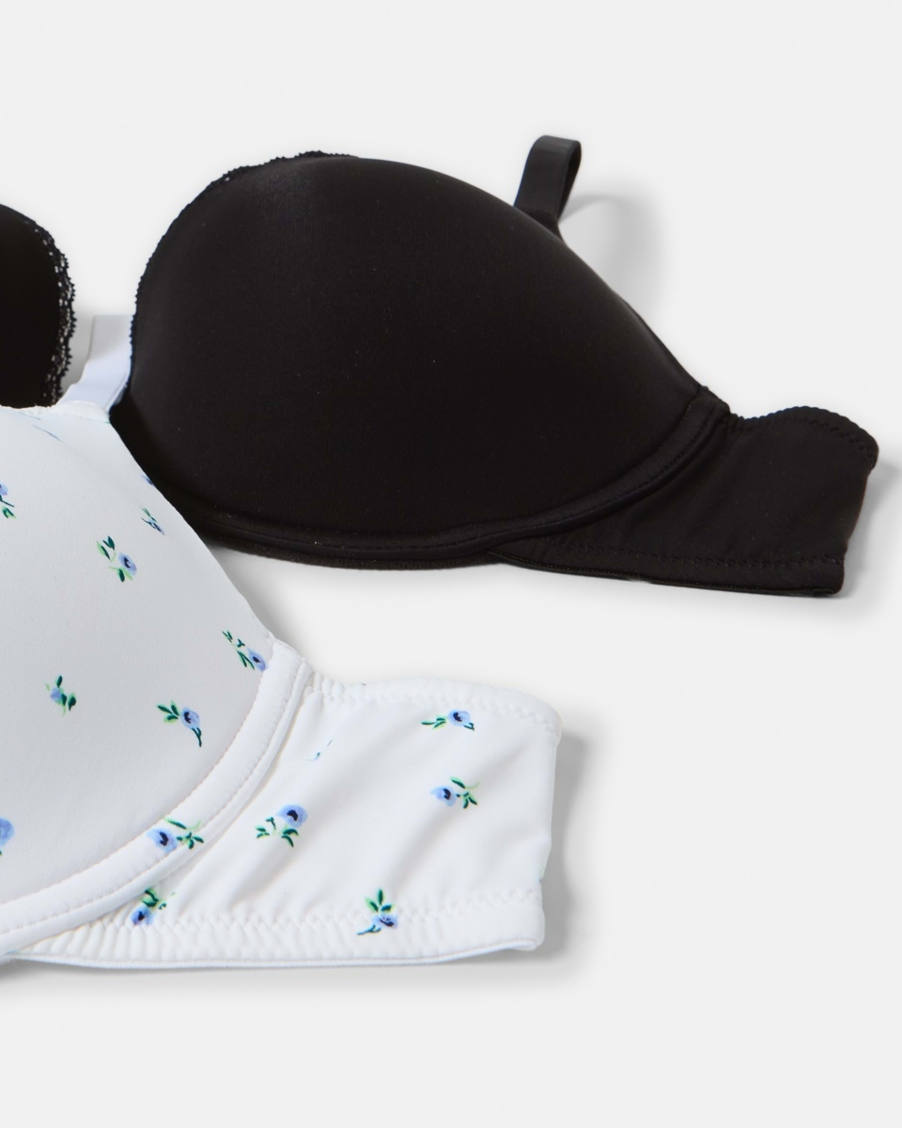 2 2 Pack T-shirt Bra SMALL DITSY WHITE, BLACK, 2 of 9