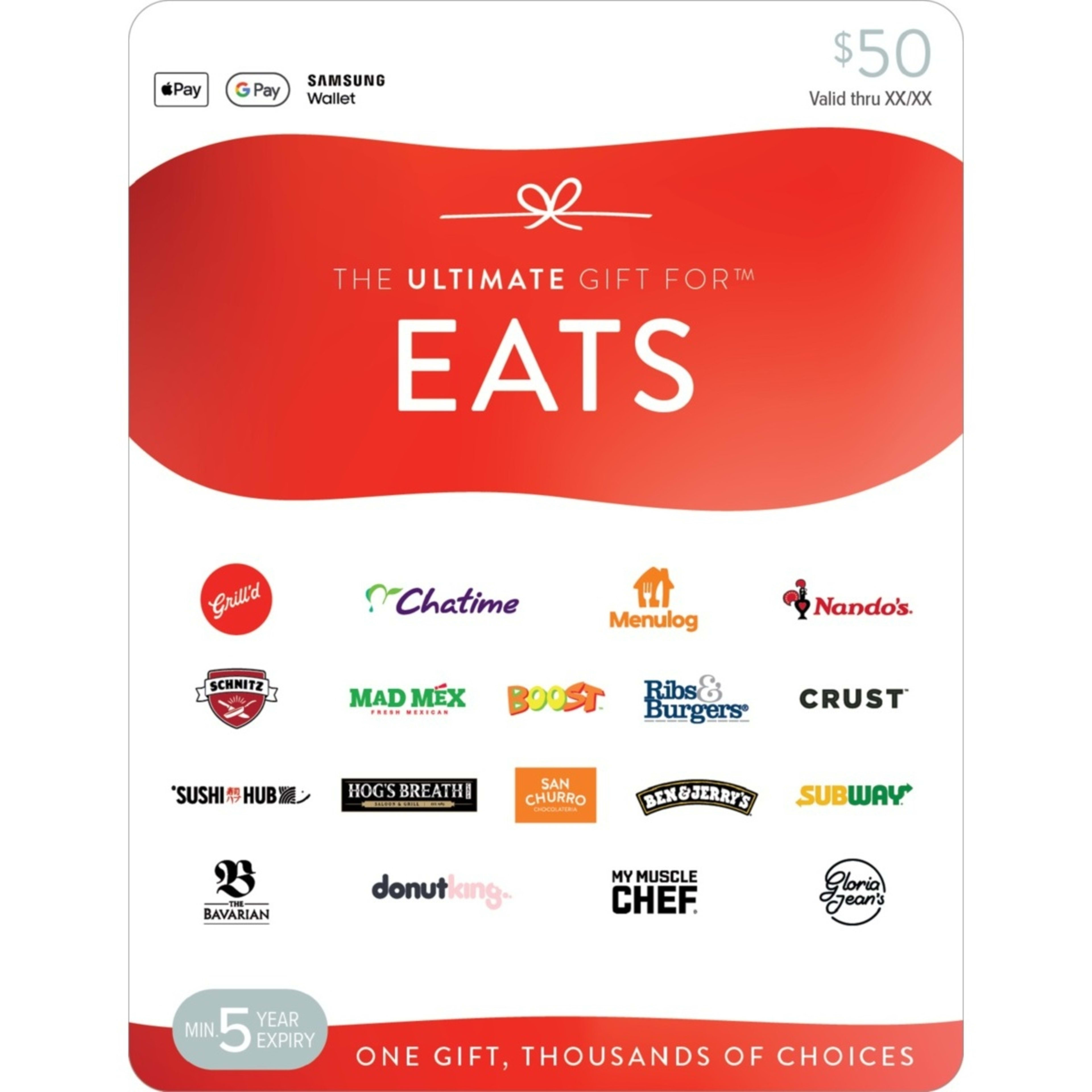 1 The Ultimate Birthday Gift for Eats $50 Gift Card