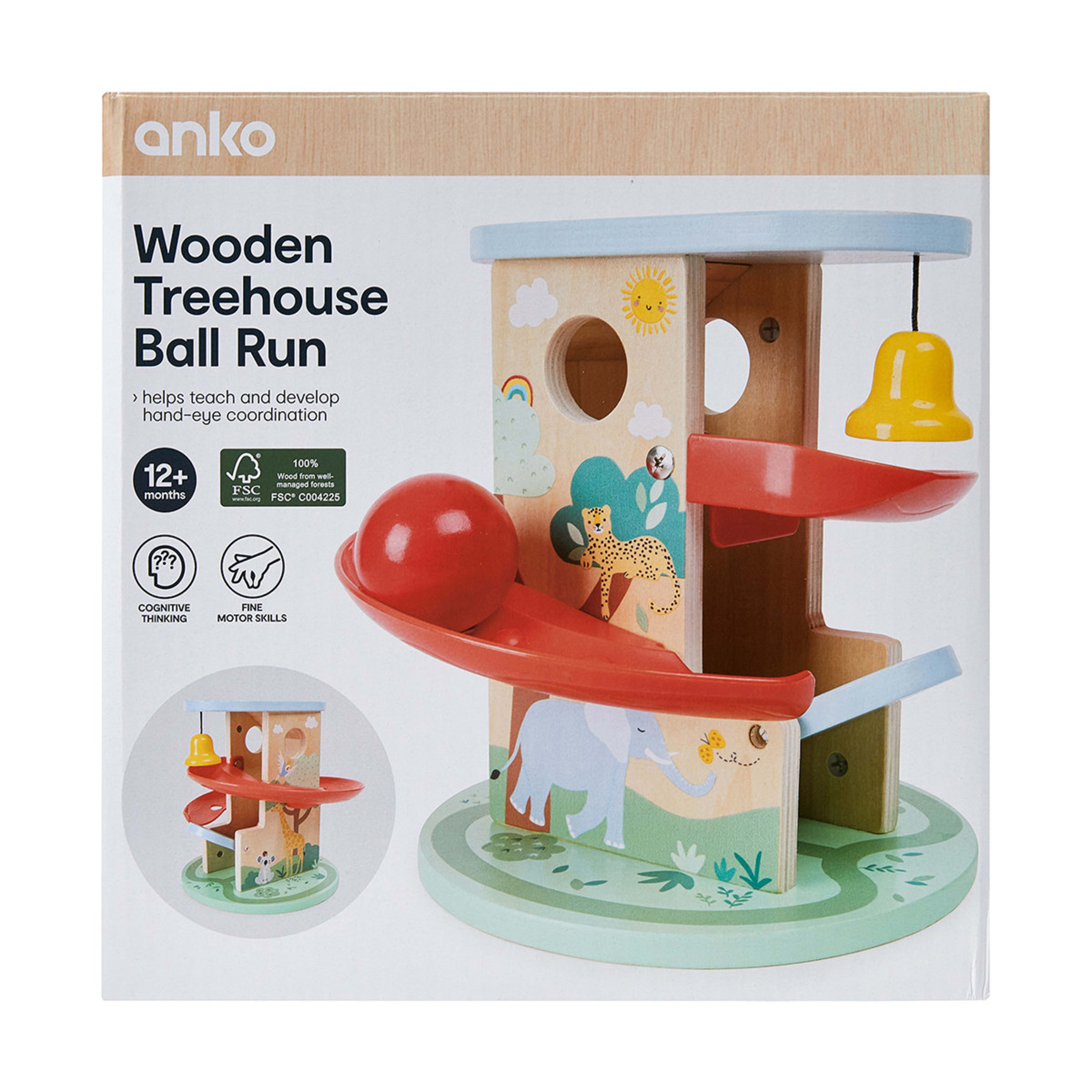 Wooden Treehouse Ball Run Kmart