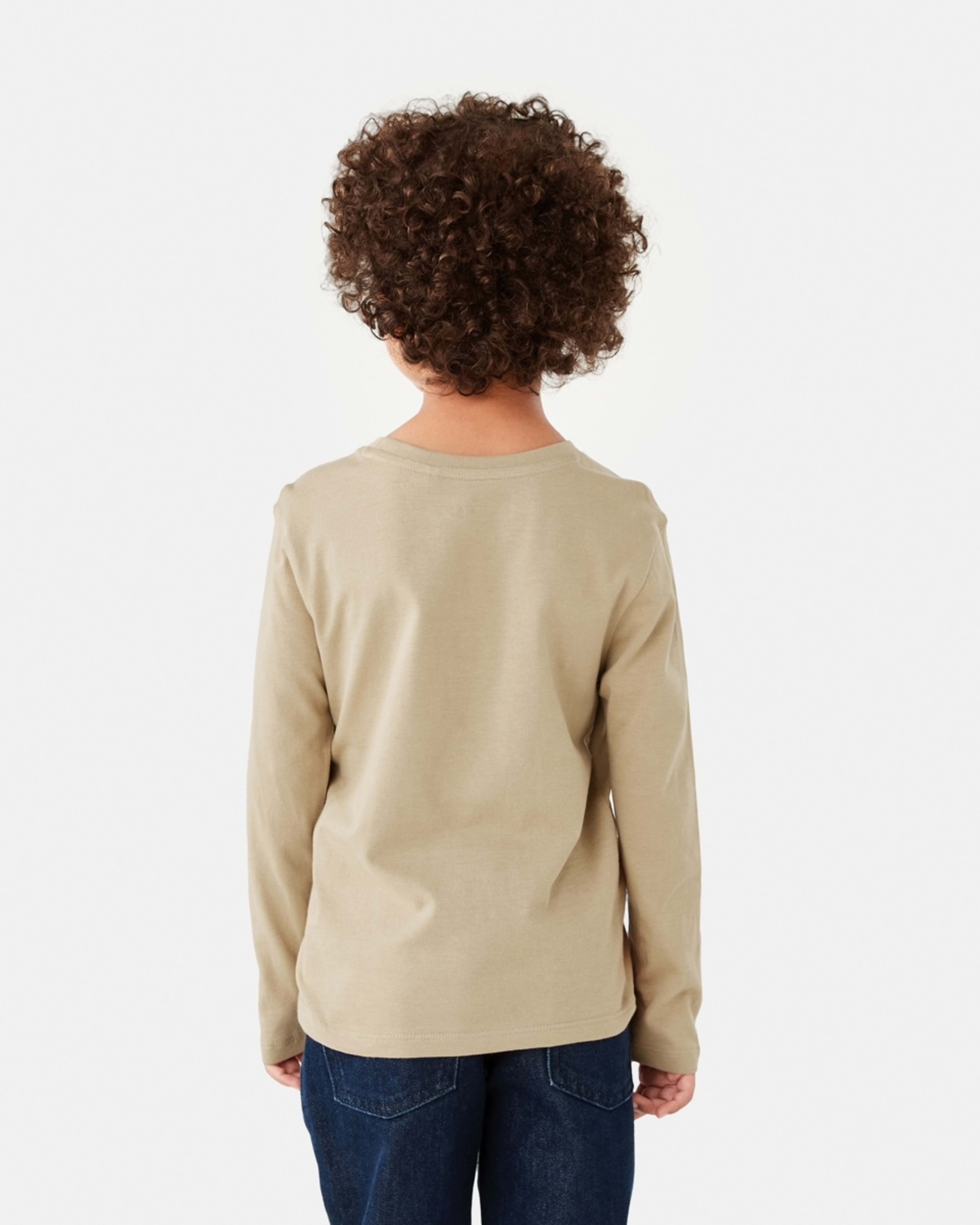 2 Long Sleeve Print T-shirt Beige Bear, 2 of 8
