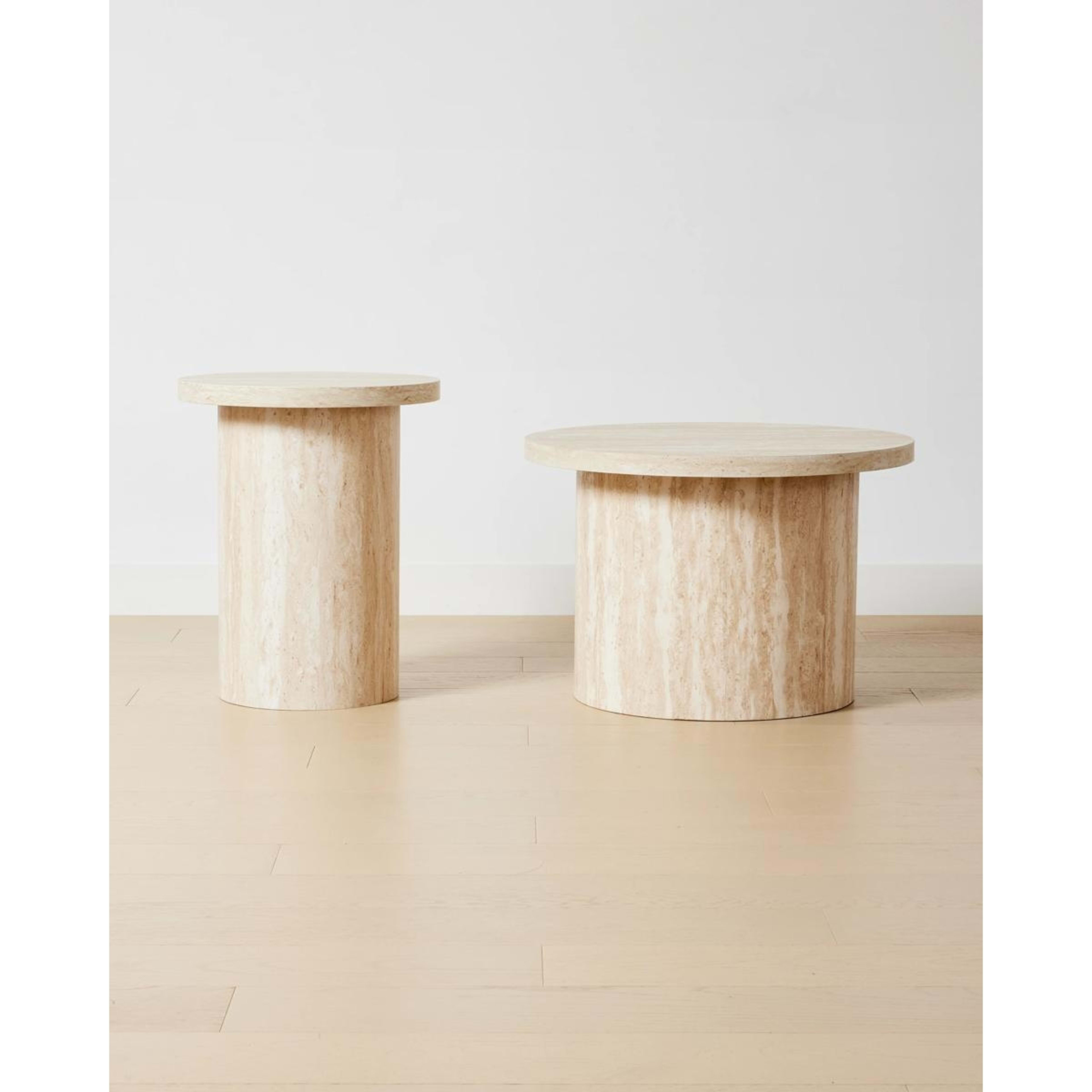 1 Travertine Look Set of 2 Coffee Tables, 1 of 5