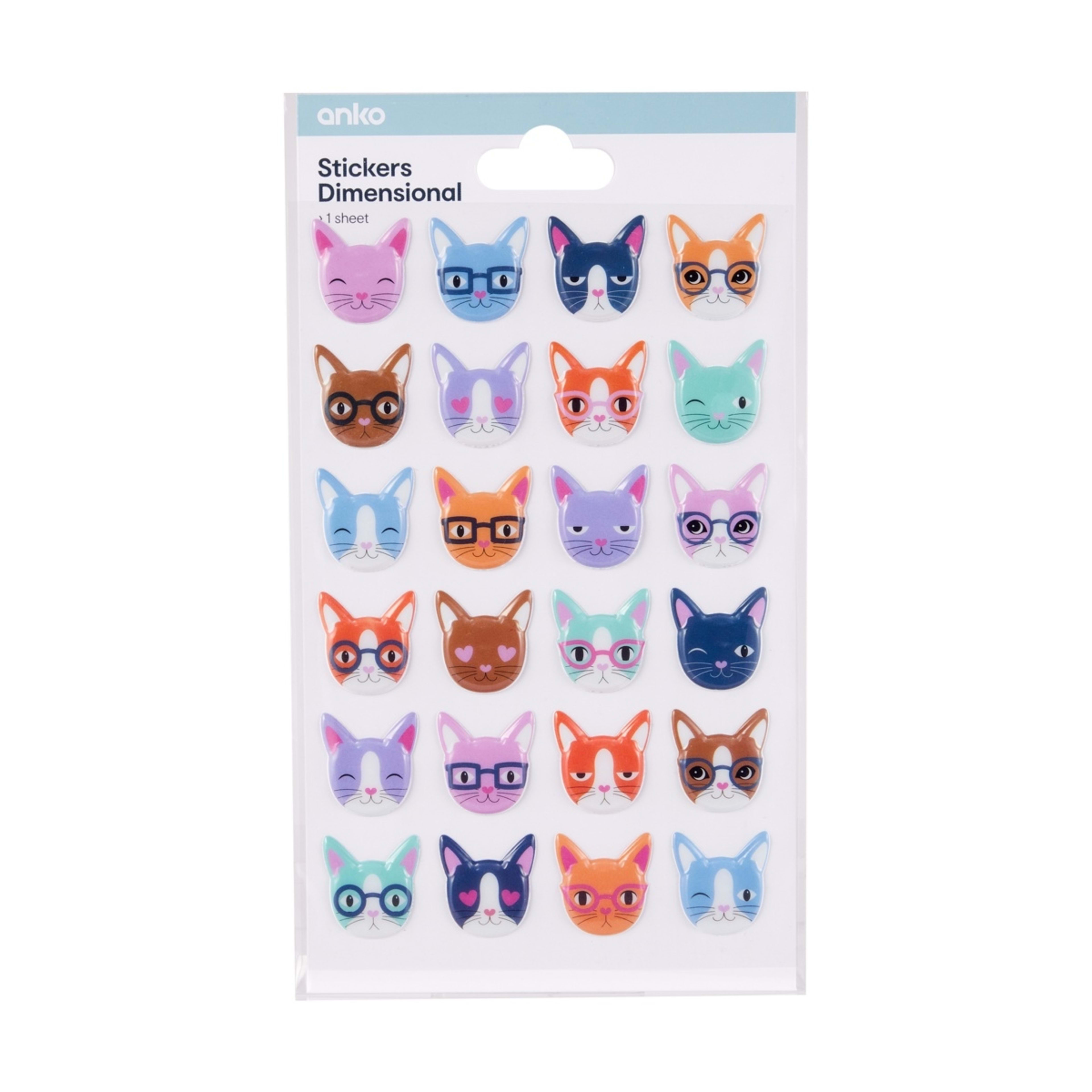 1 Dimensional Stickers - Cats