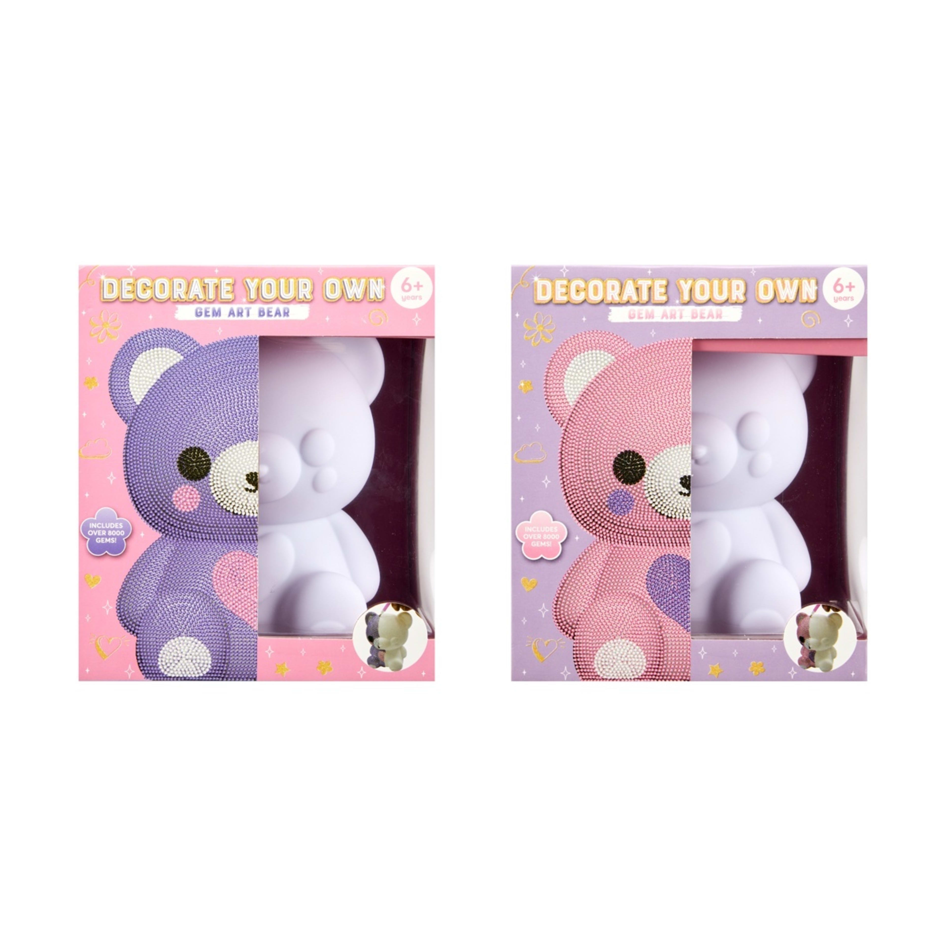 1 Decorate Your Own Gem Art Bear Set - Assorted