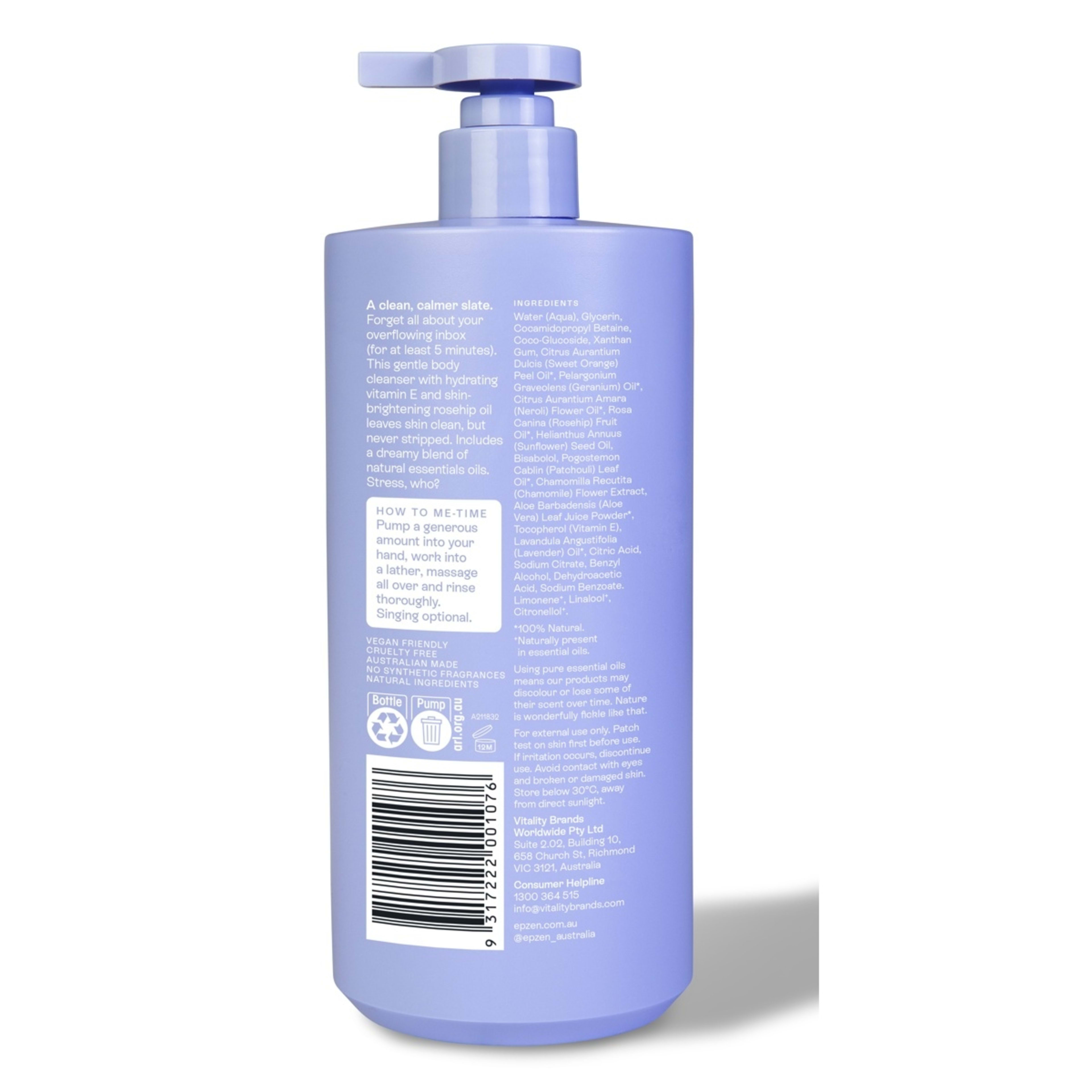 2 Epzen Calm Cleanse Hydrating Body Wash 750ml - Vitamin E, Rosehip Oil and Natural Essential Oils, 2 of 2