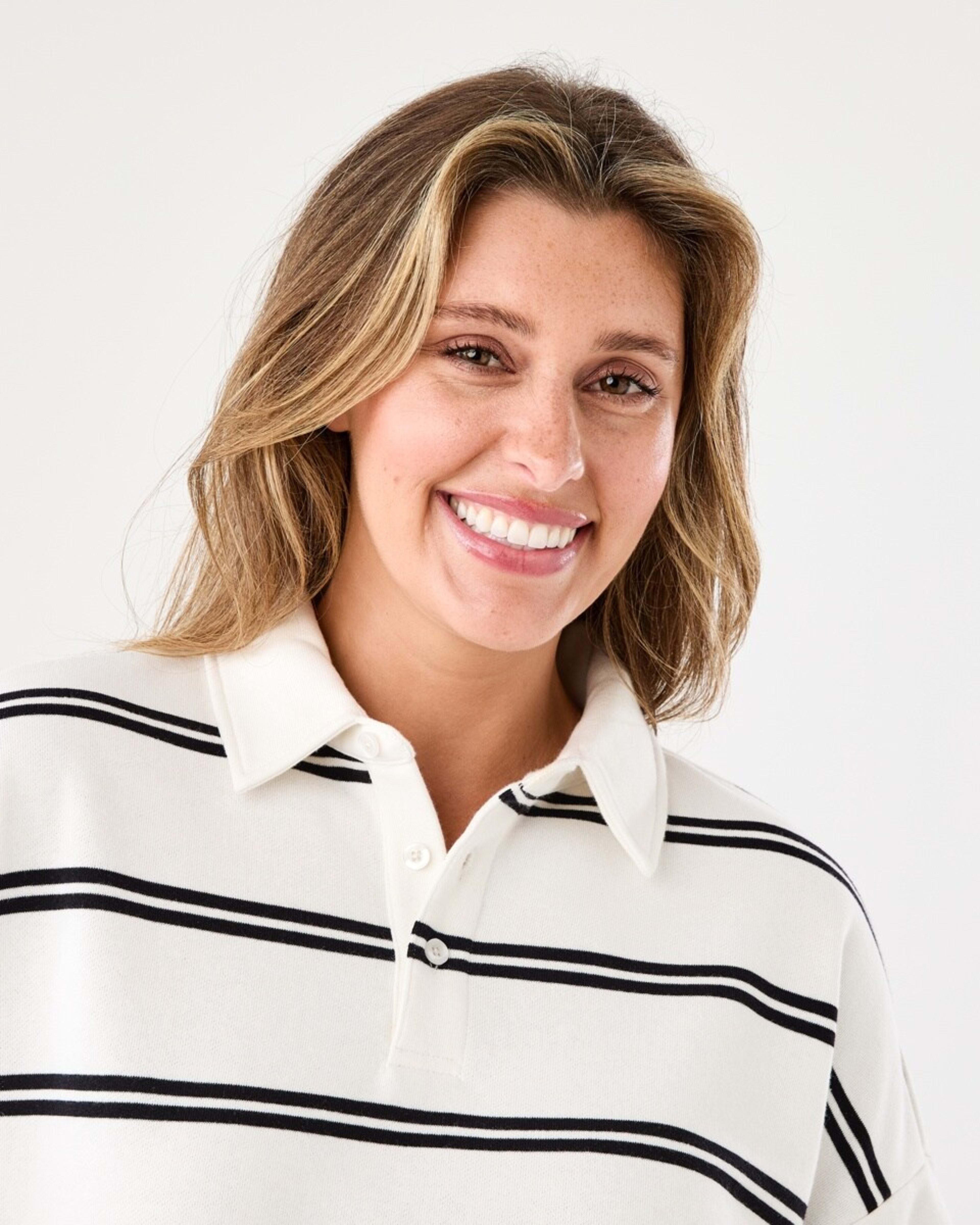 4 Striped Polo Sweatshirt Bea Stripe, 4 of 6