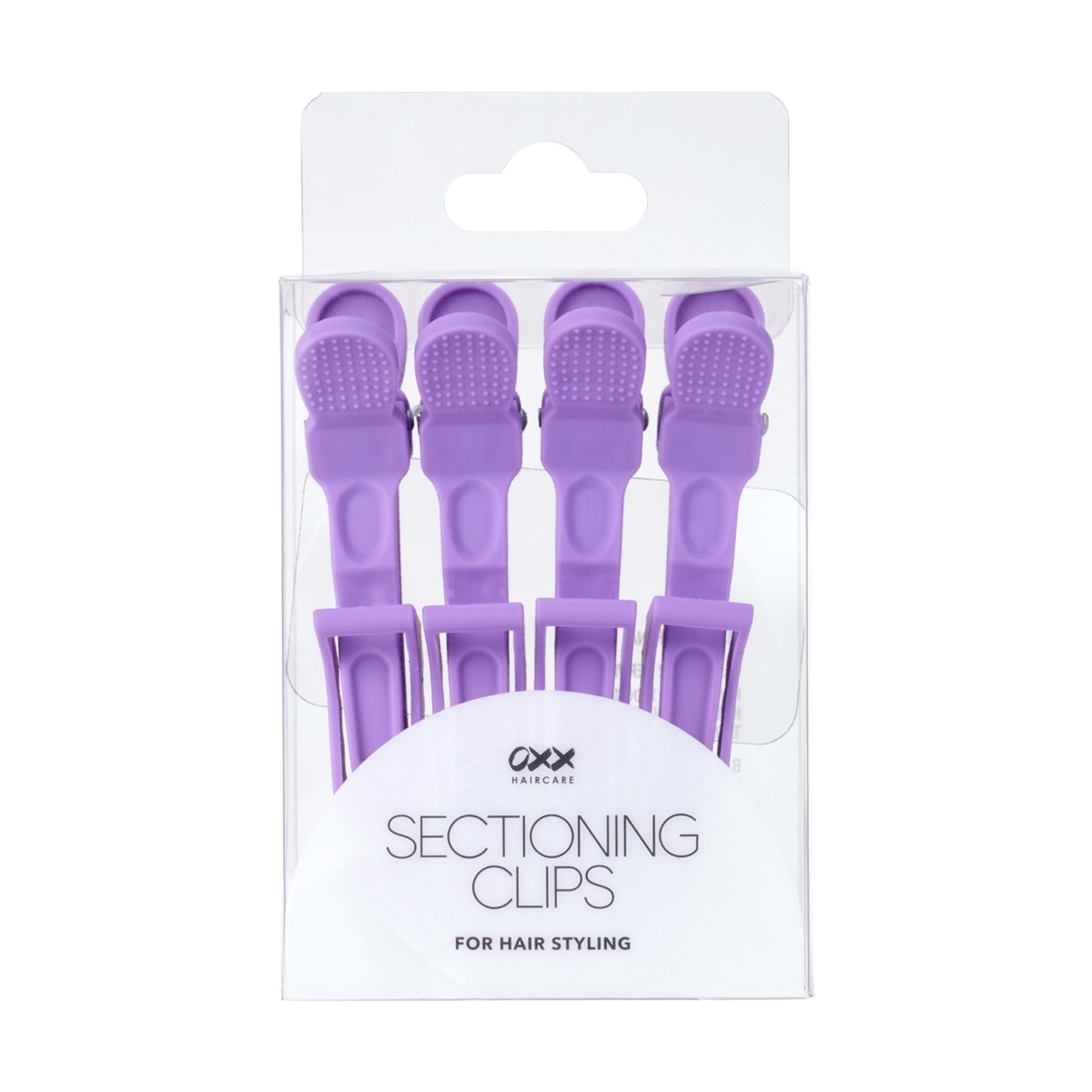 4 OXX Haircare 4 Pack Purple Hair Sectioning Clips, 4 of 4