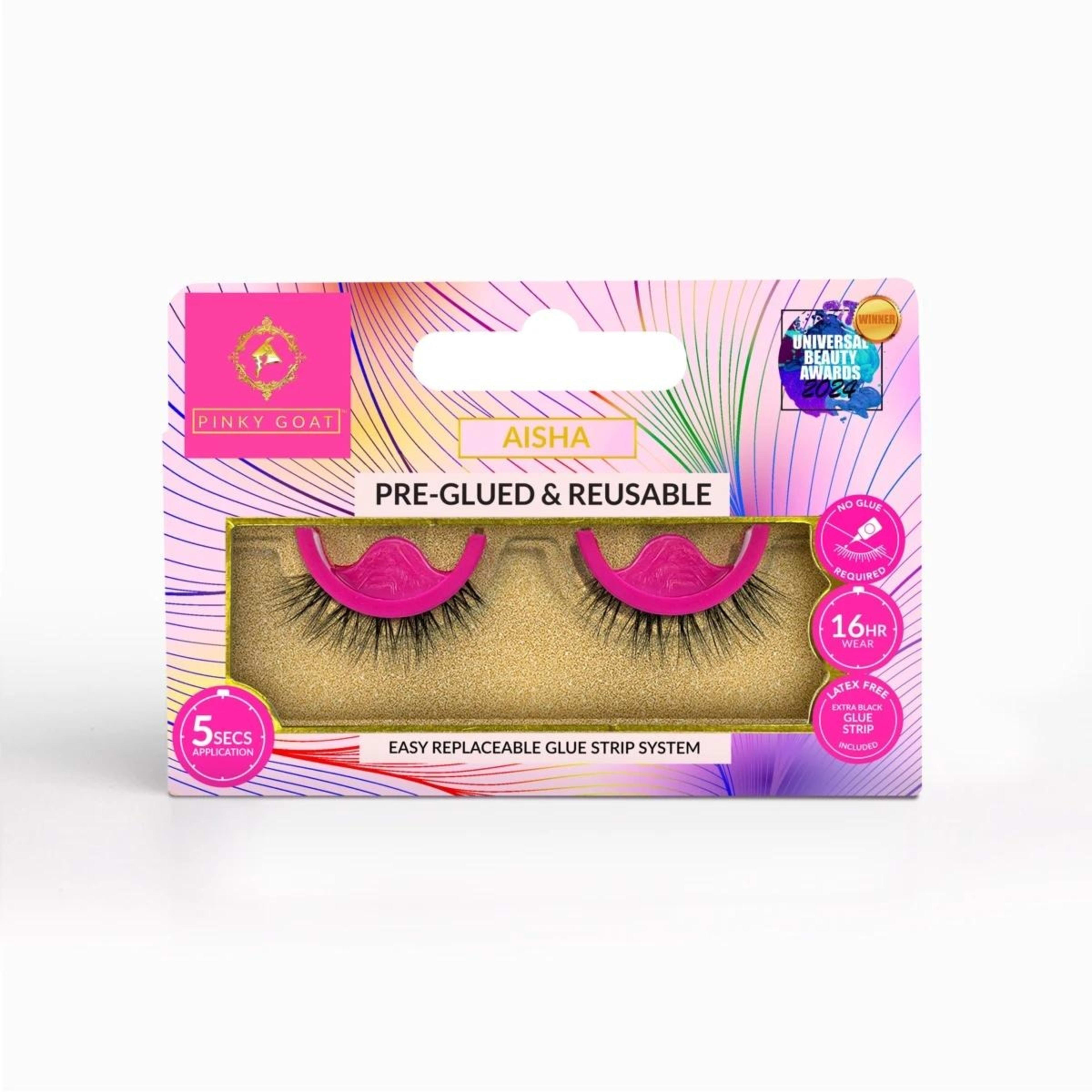 1 Pinky Goat Pre-Glued and Reusable False Lashes - Aisha, 1 of 2