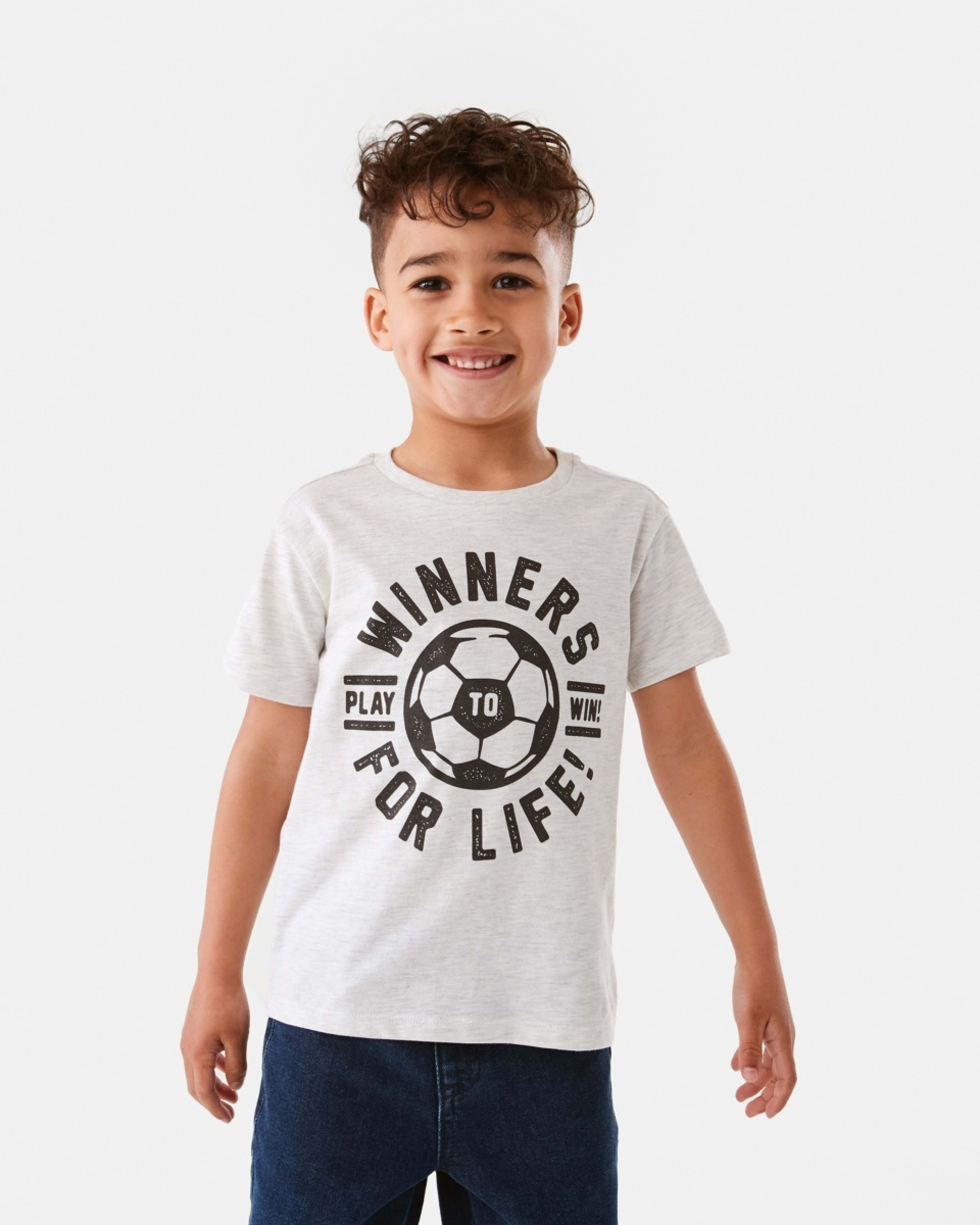 1 Chest Print T-shirt Whtsoccer