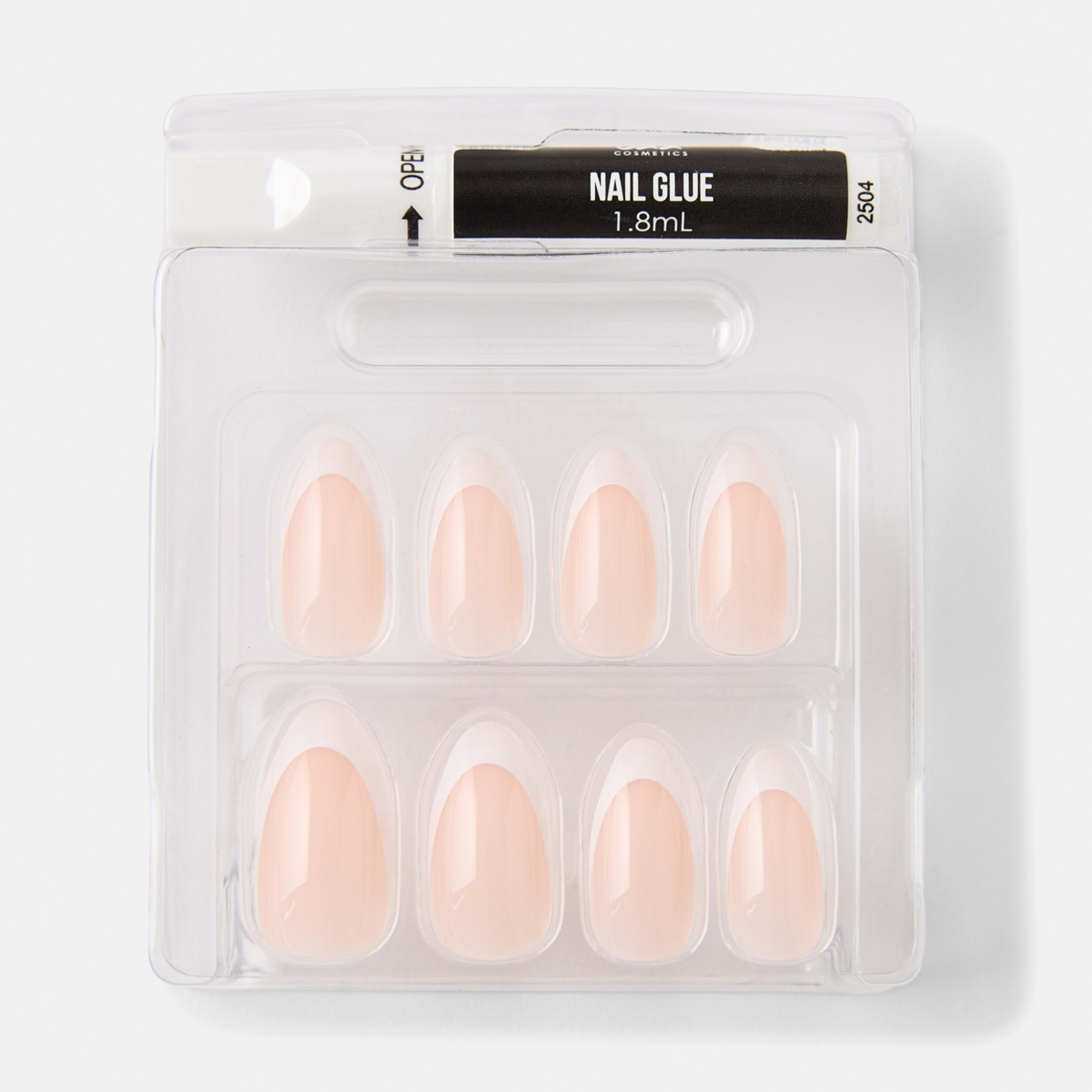 3 OXX Cosmetics 24 Pack Artificial Nails with Adhesive - Stiletto Shape, French Tip, 3 of 5