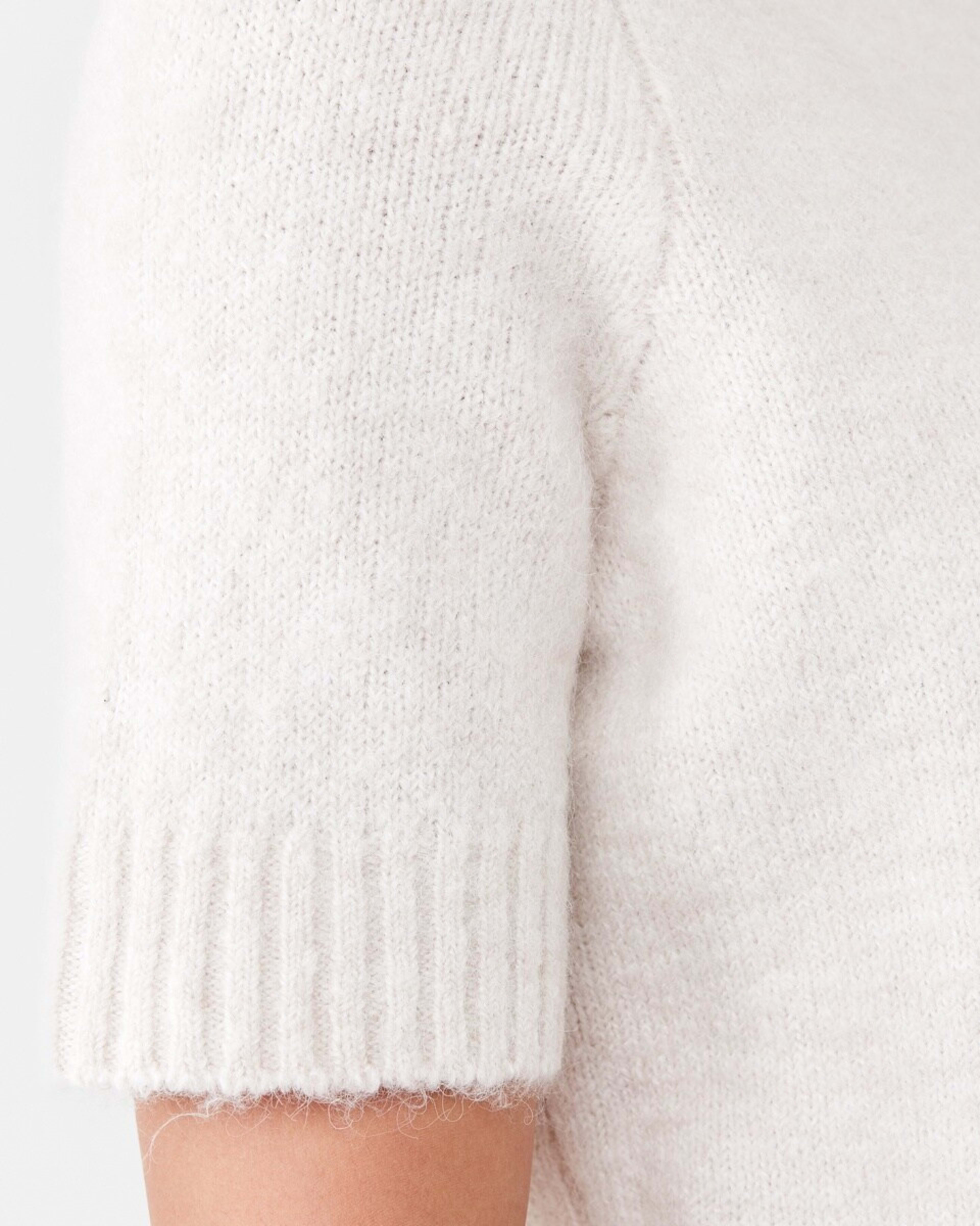 5 Short Sleeve Fluffy Knit Jumper Beige Marl, 5 of 5