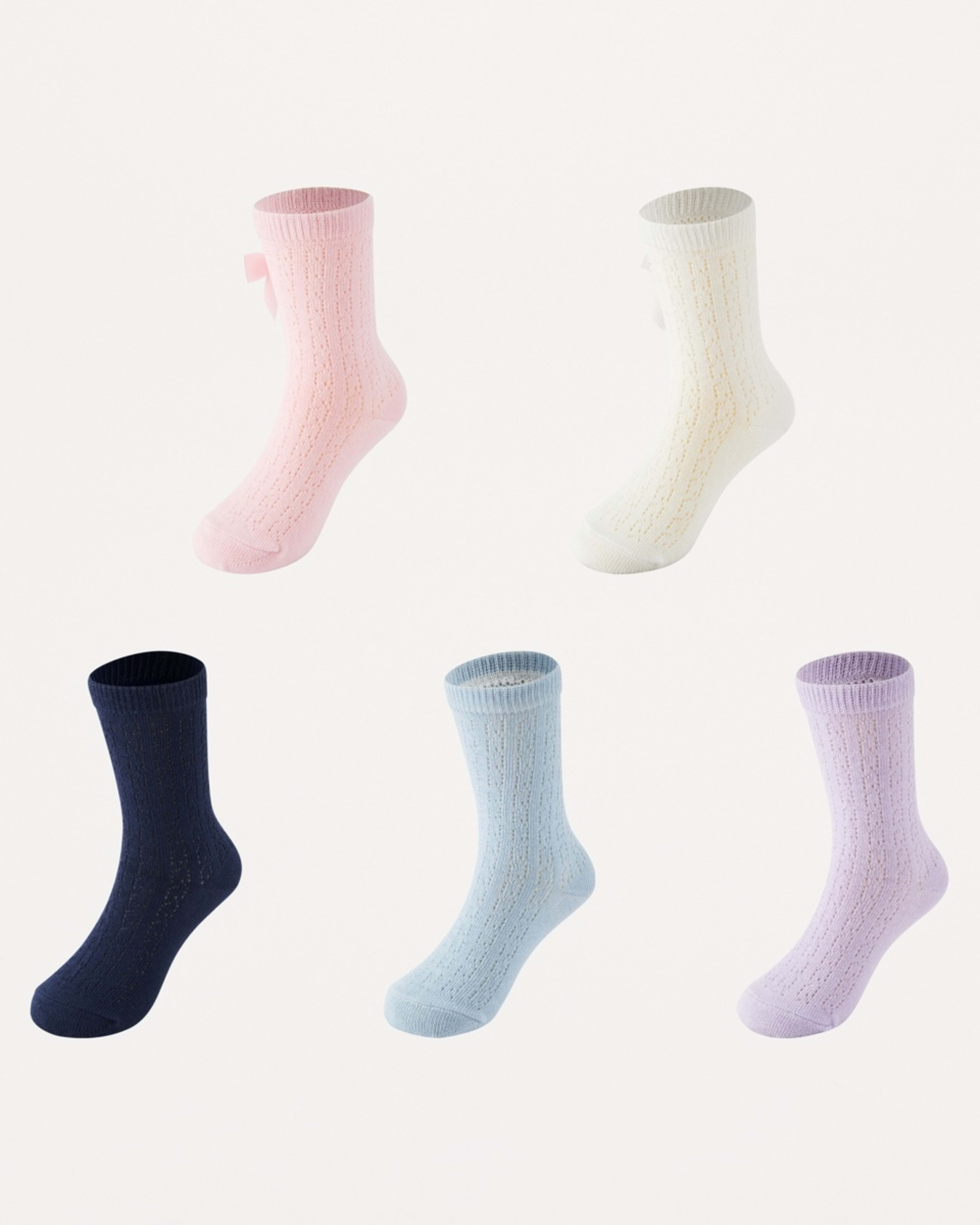 1 5 Pack Crew Socks BOWS
