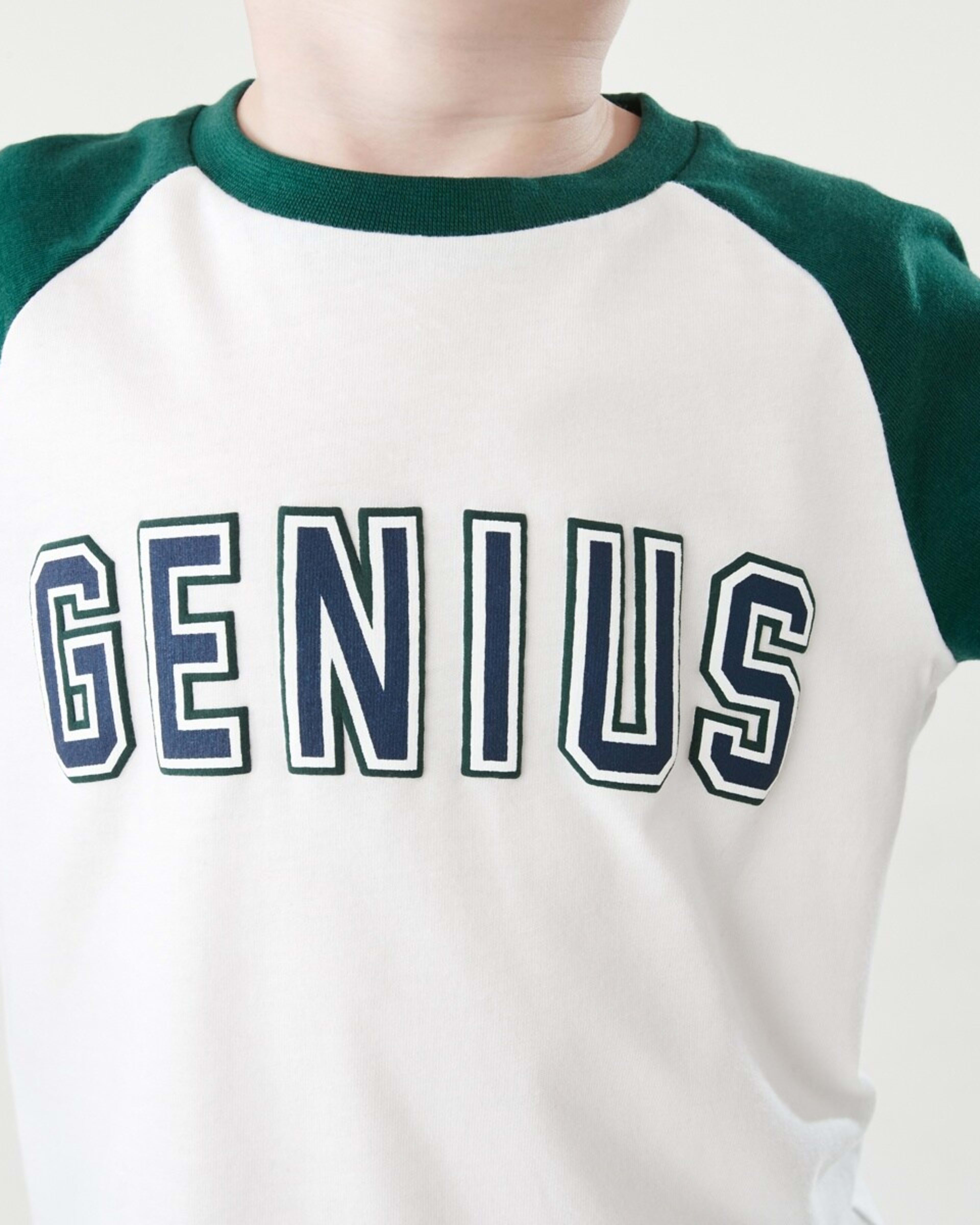 5 Printed Raglan Long Sleeve T-shirt Wht Genius, 5 of 9