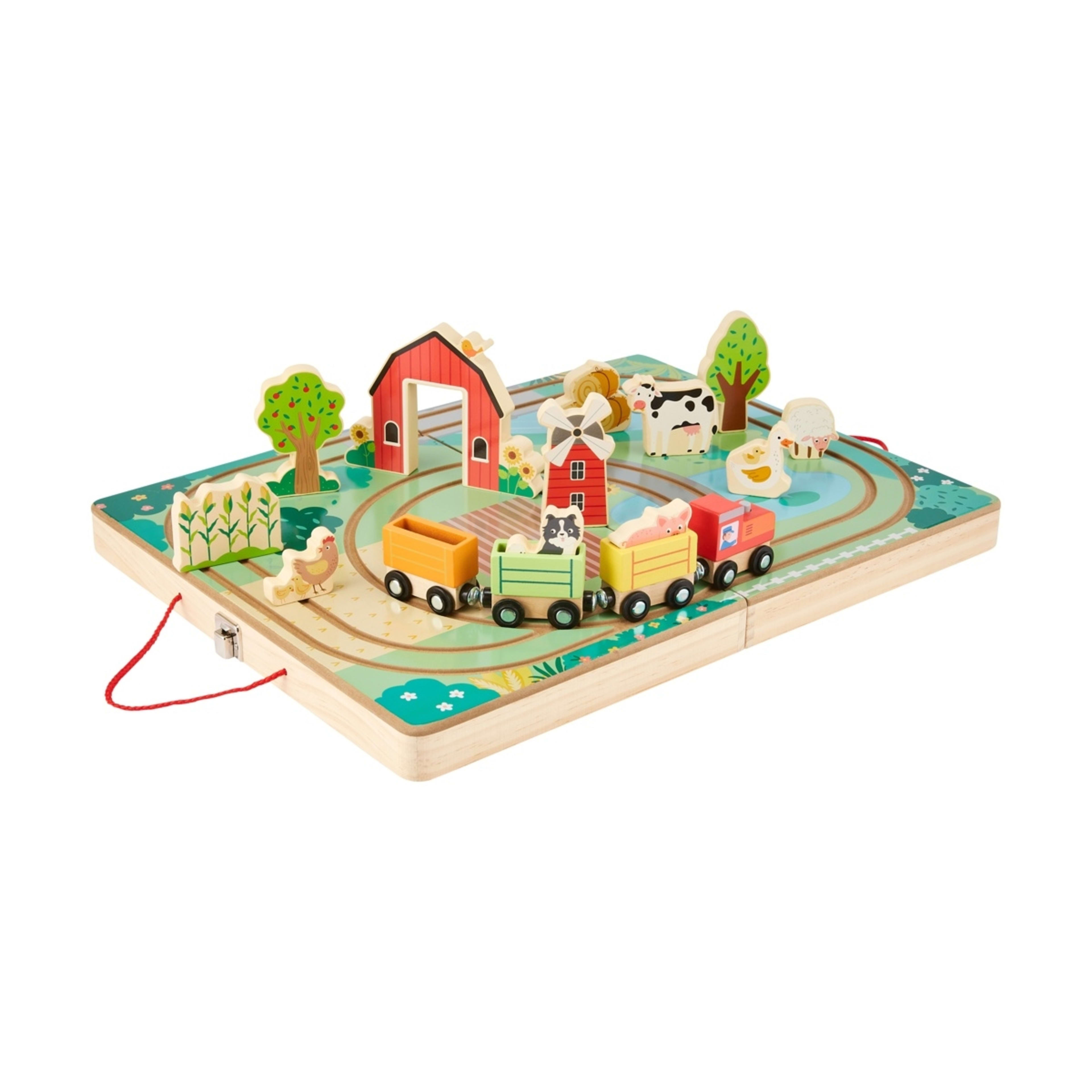 2 17 Piece Wooden Take Along Train Set, 2 of 8