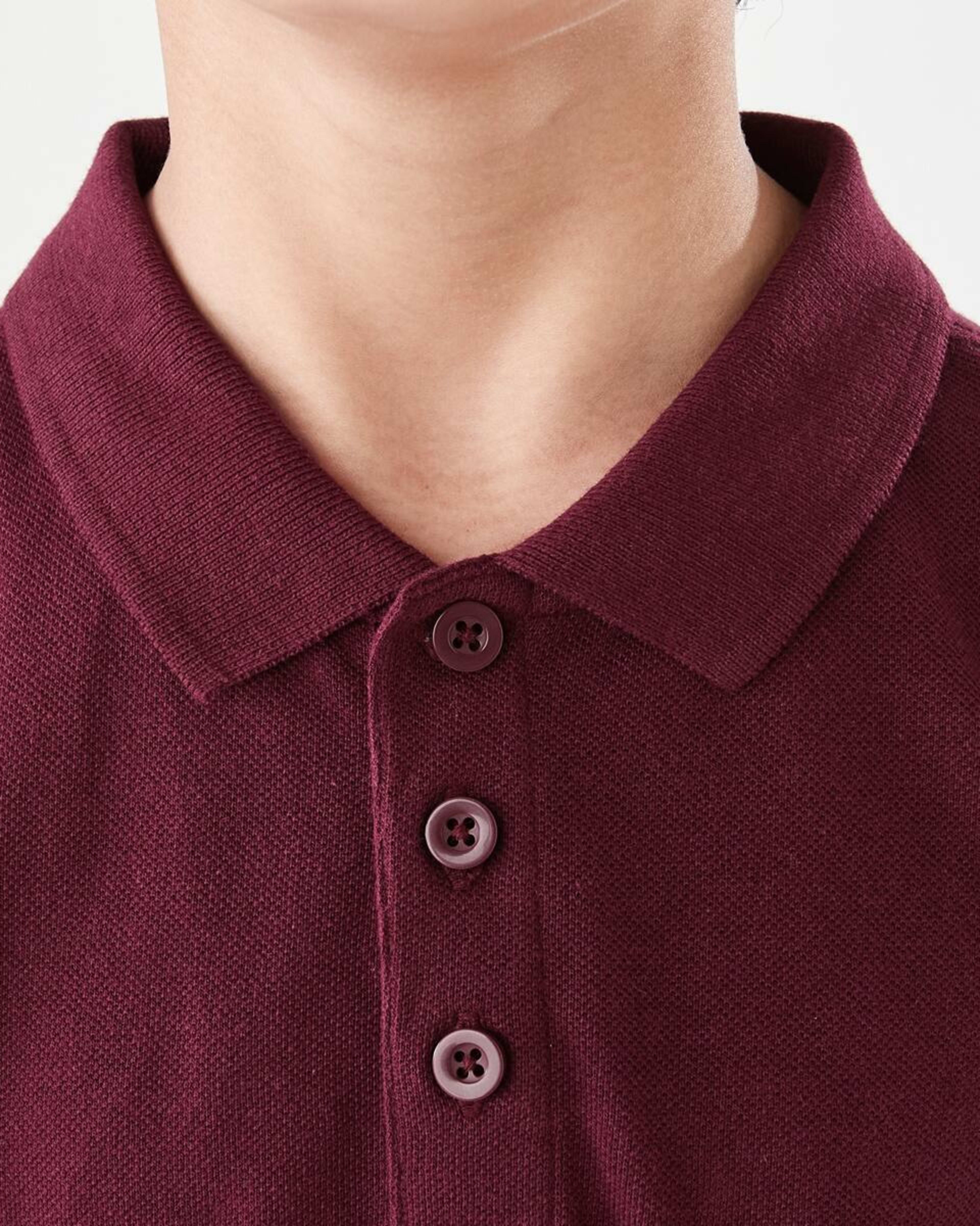4 School Cotton Polo Shirt Burgundy, 4 of 8
