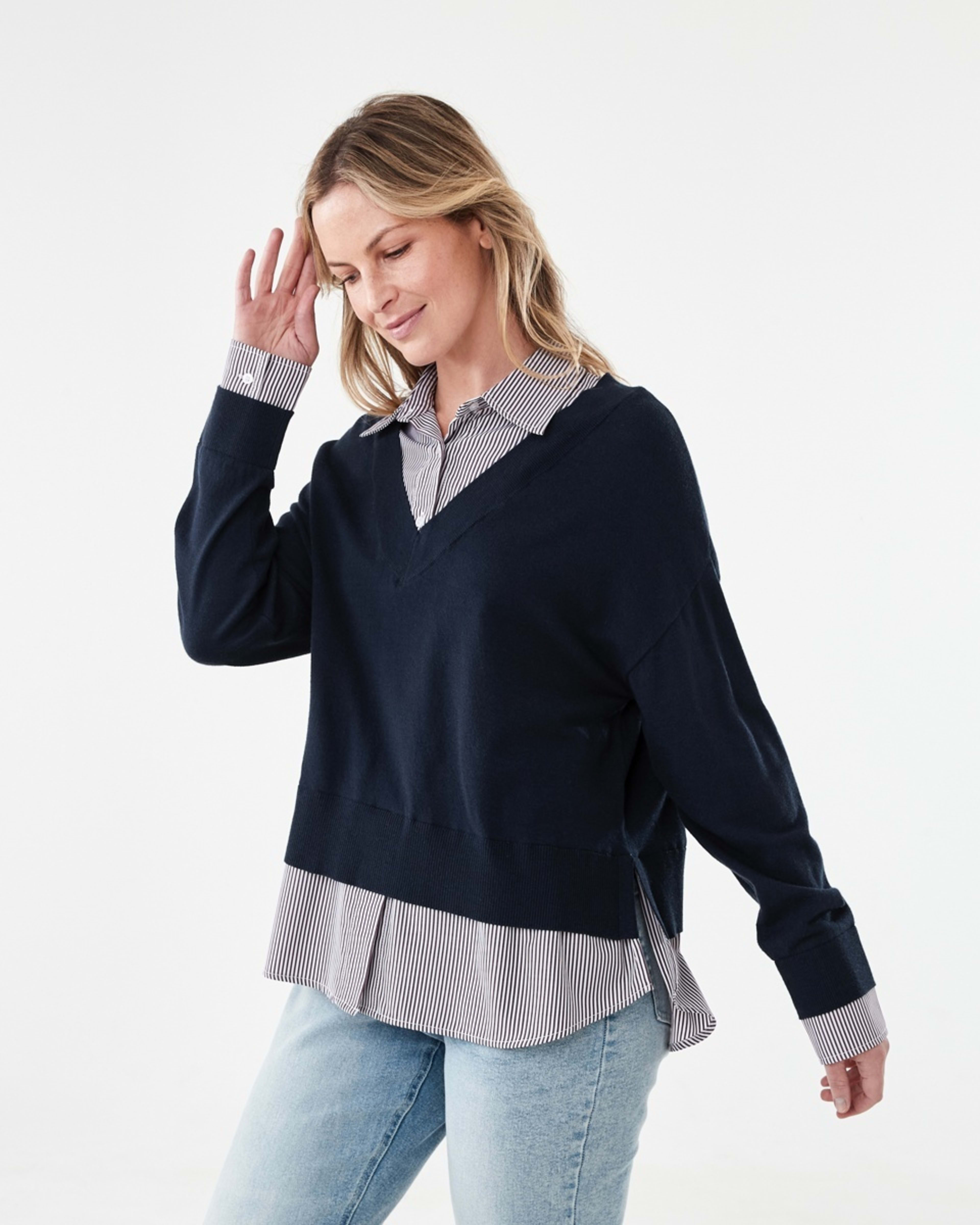 2 Twofer Jumper Navy M Stp, 2 of 7