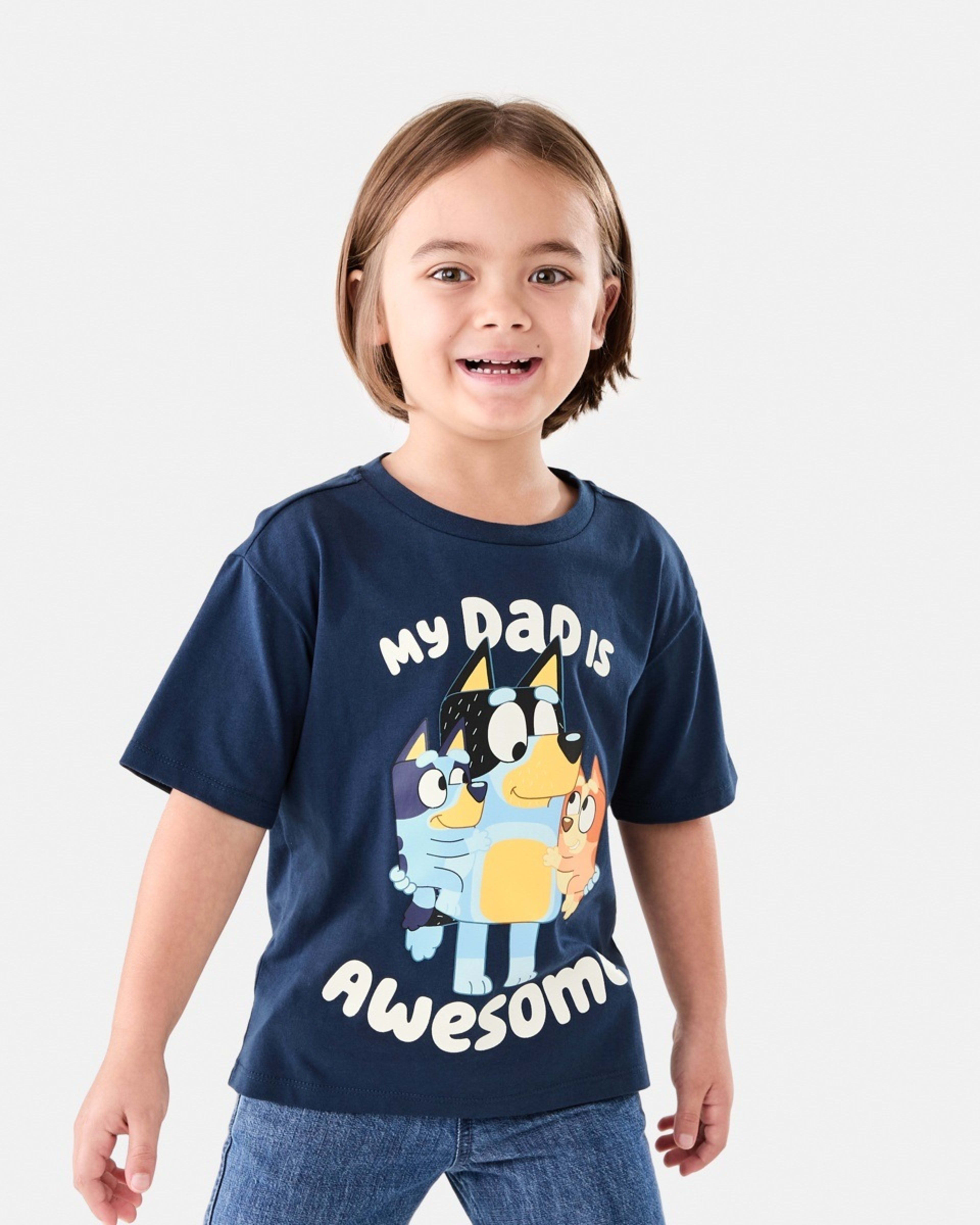 1 Bluey License Print T-shirt BLUEY MY DAD IS AWESOME, 1 of 6