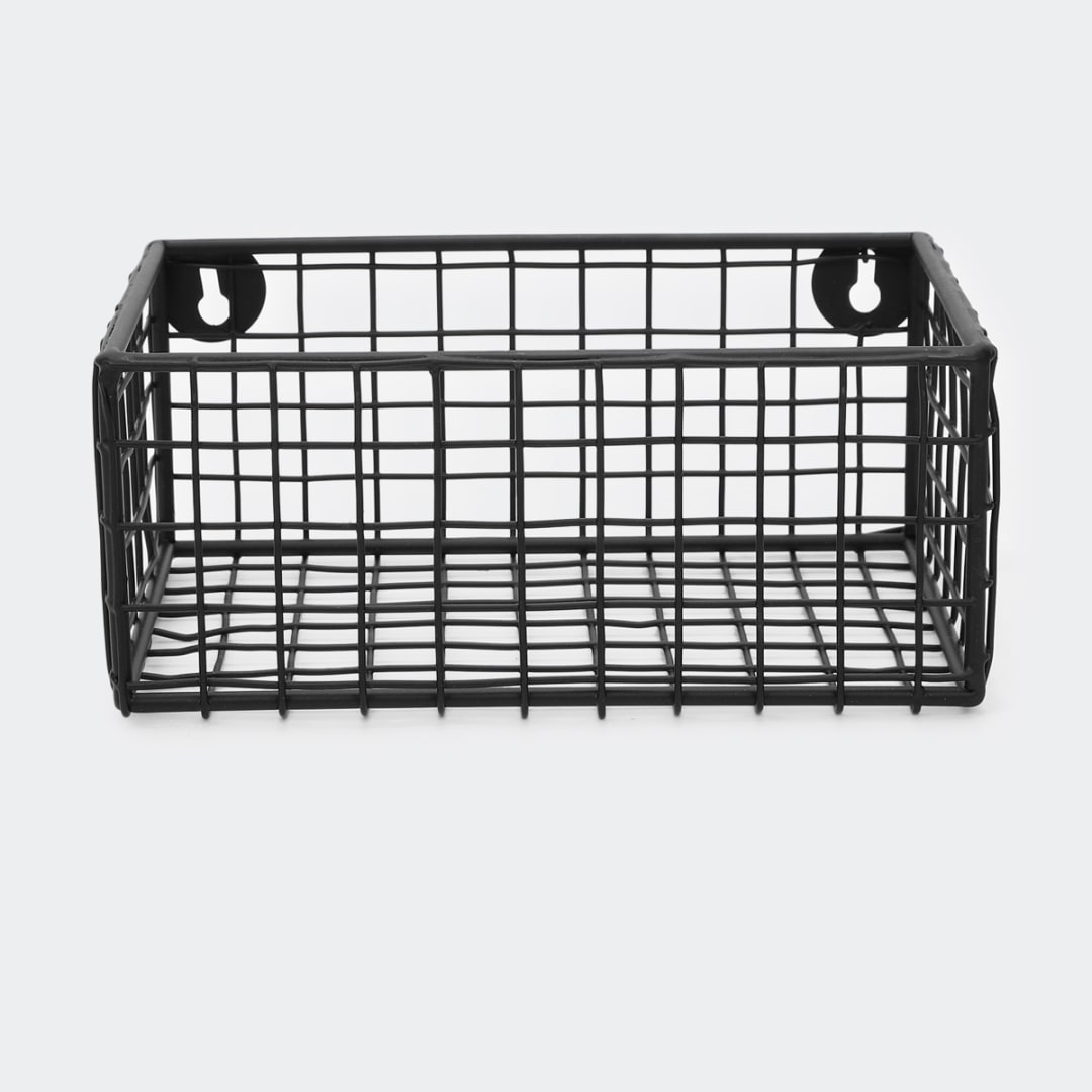 Set of 3 Metal Shelf Baskets Black Kmart