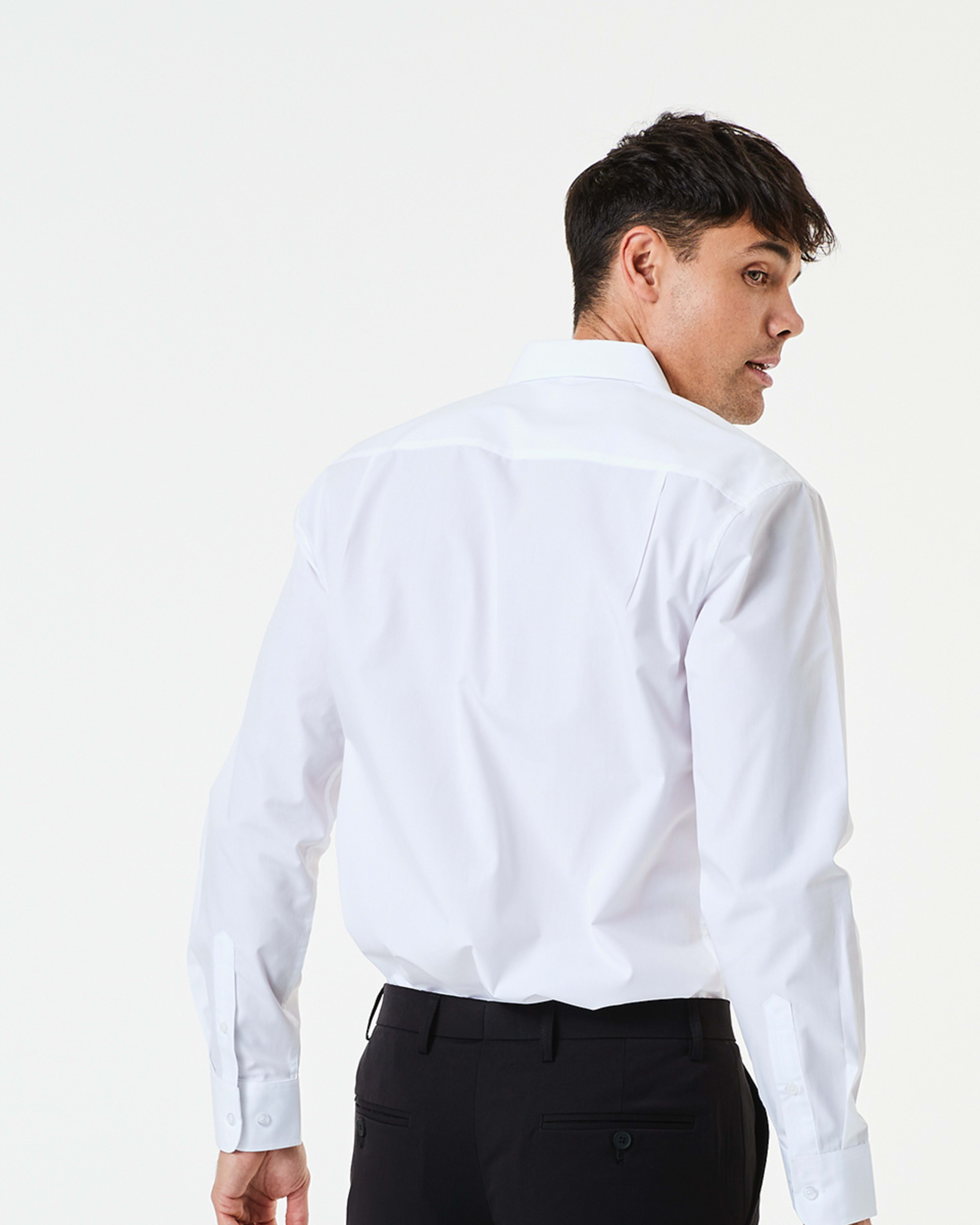 3 Work Long Sleeve Business Shirt WHITE, 3 of 6