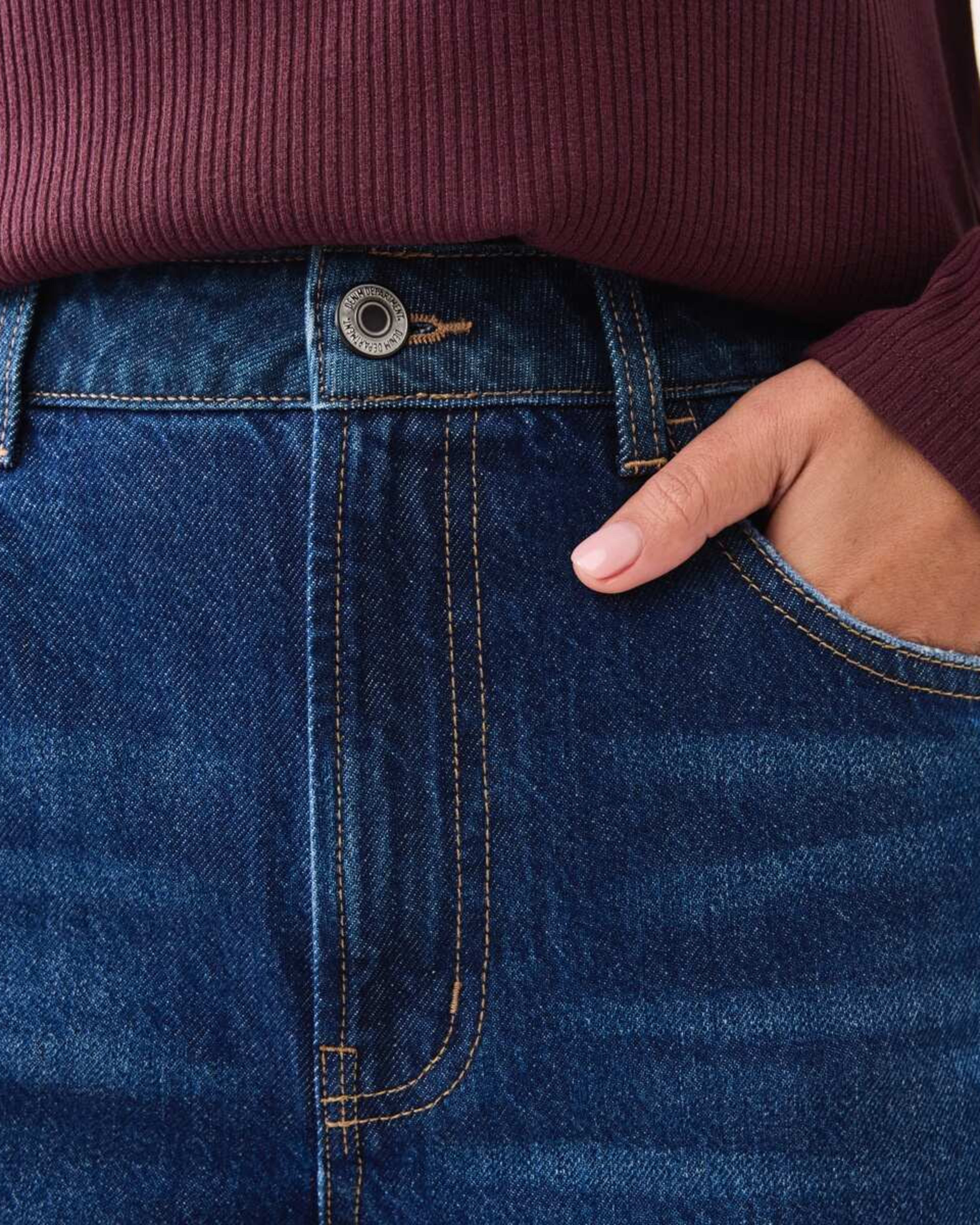 6 Cuffed Hem Jeans Dark Wash, 6 of 7