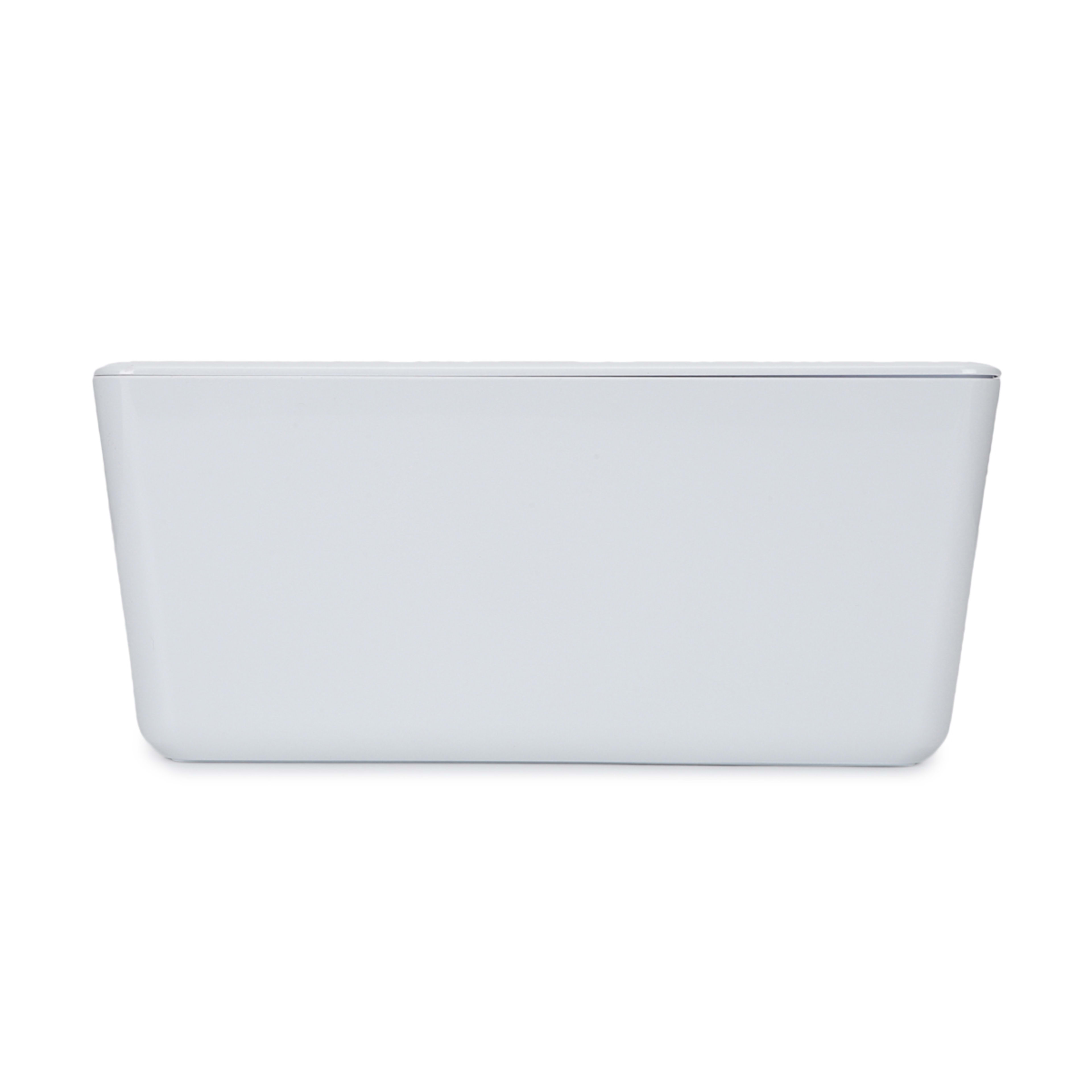 3 4L Smooth and Shiny Plastic Tub - White, 3 of 8