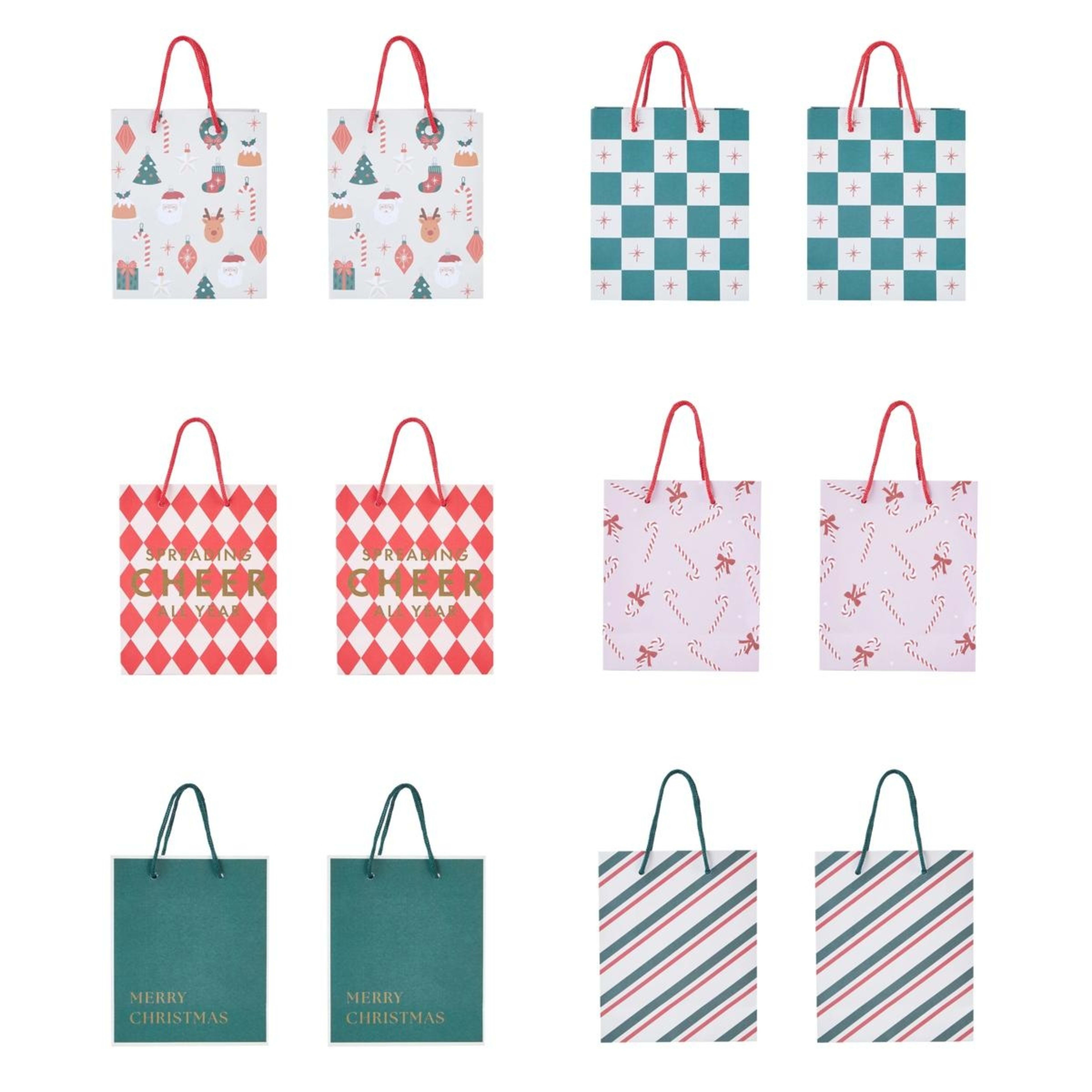 2 4 Pack Christmas Gift Bags - Small, Assorted, 2 of 10