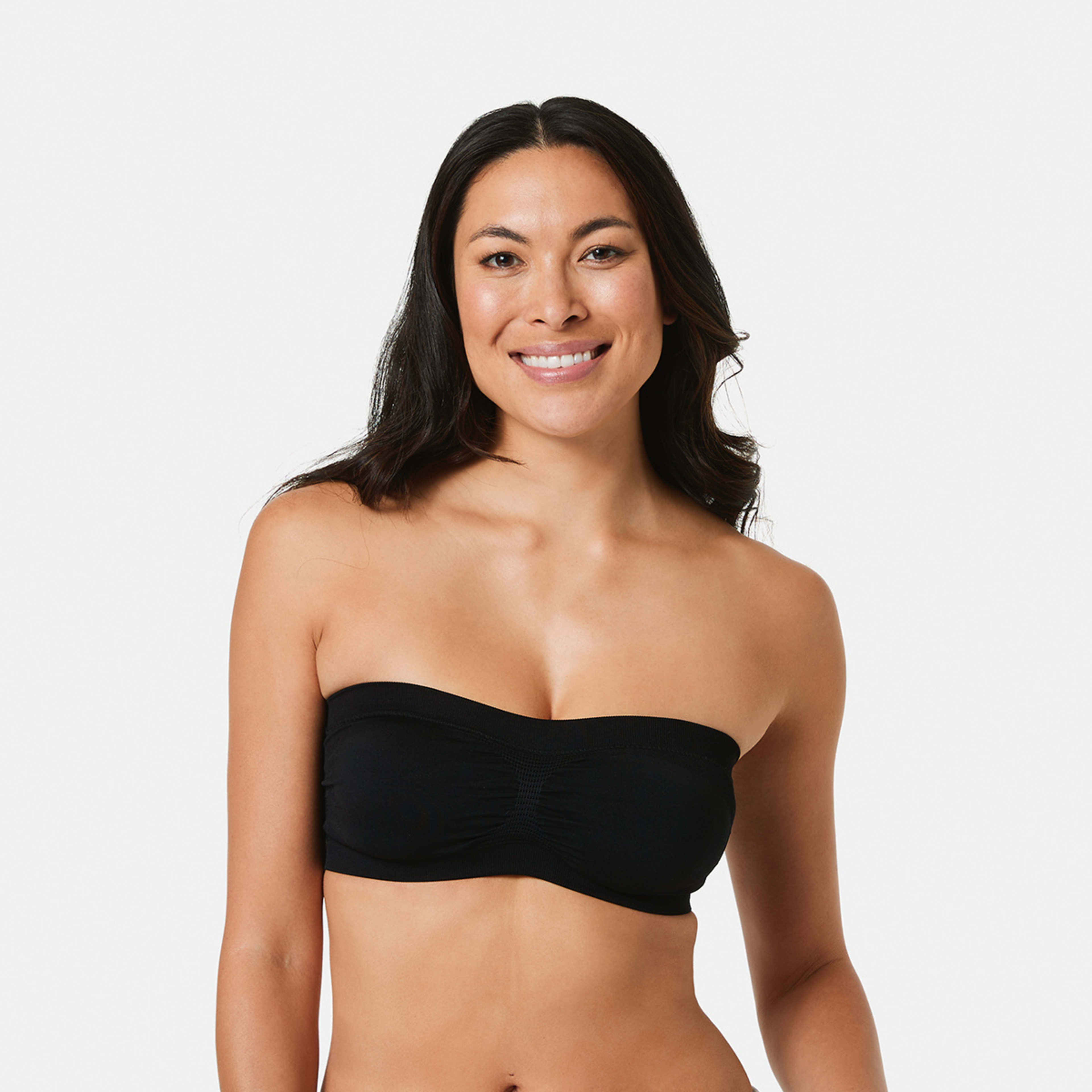 2 2 Pack Seamfree Bandeau Blk Beige, 2 of 7