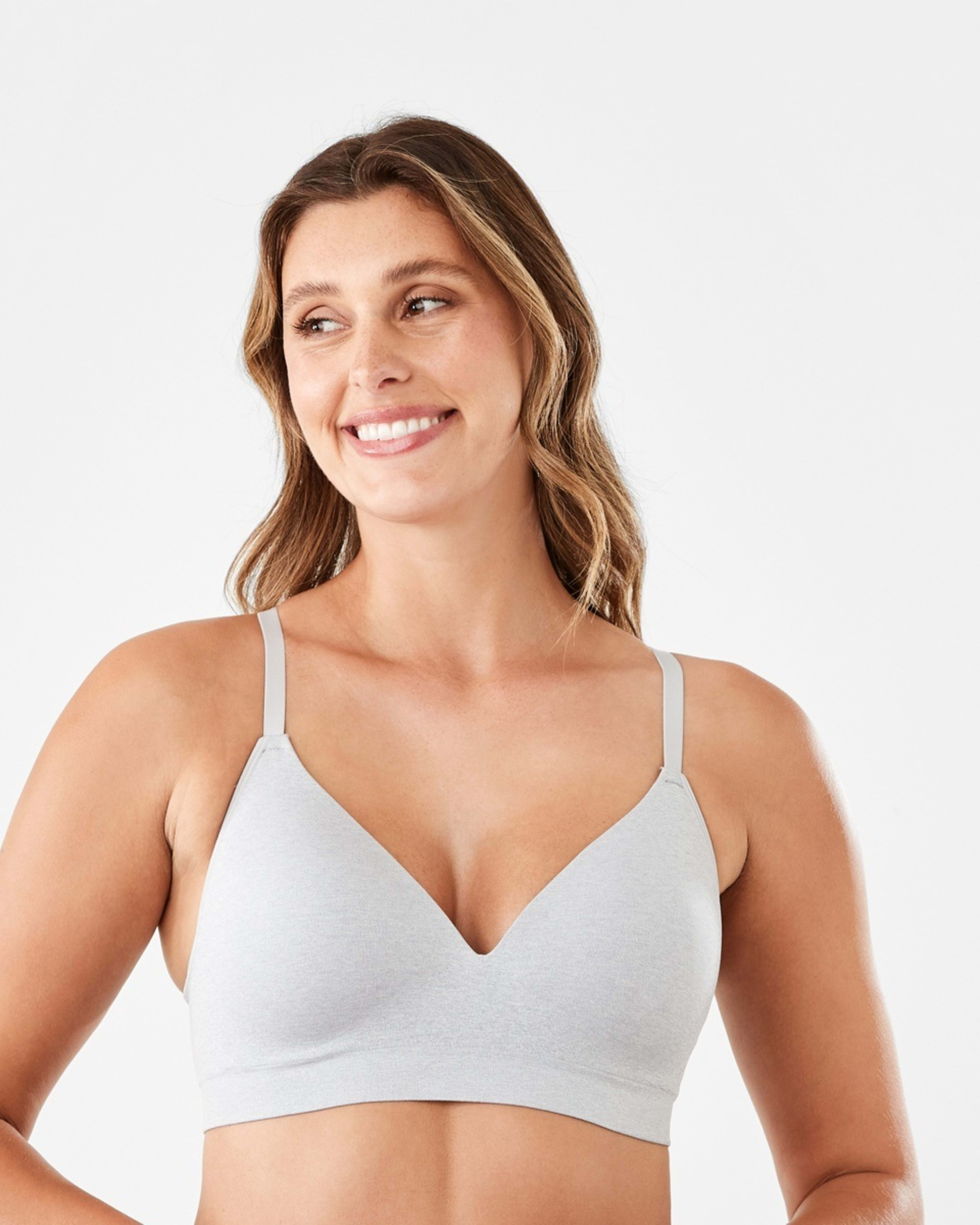 4 2 Pack Wirefree Racerback T-shirt Bra SILVER MARLE, WHITE, 4 of 10