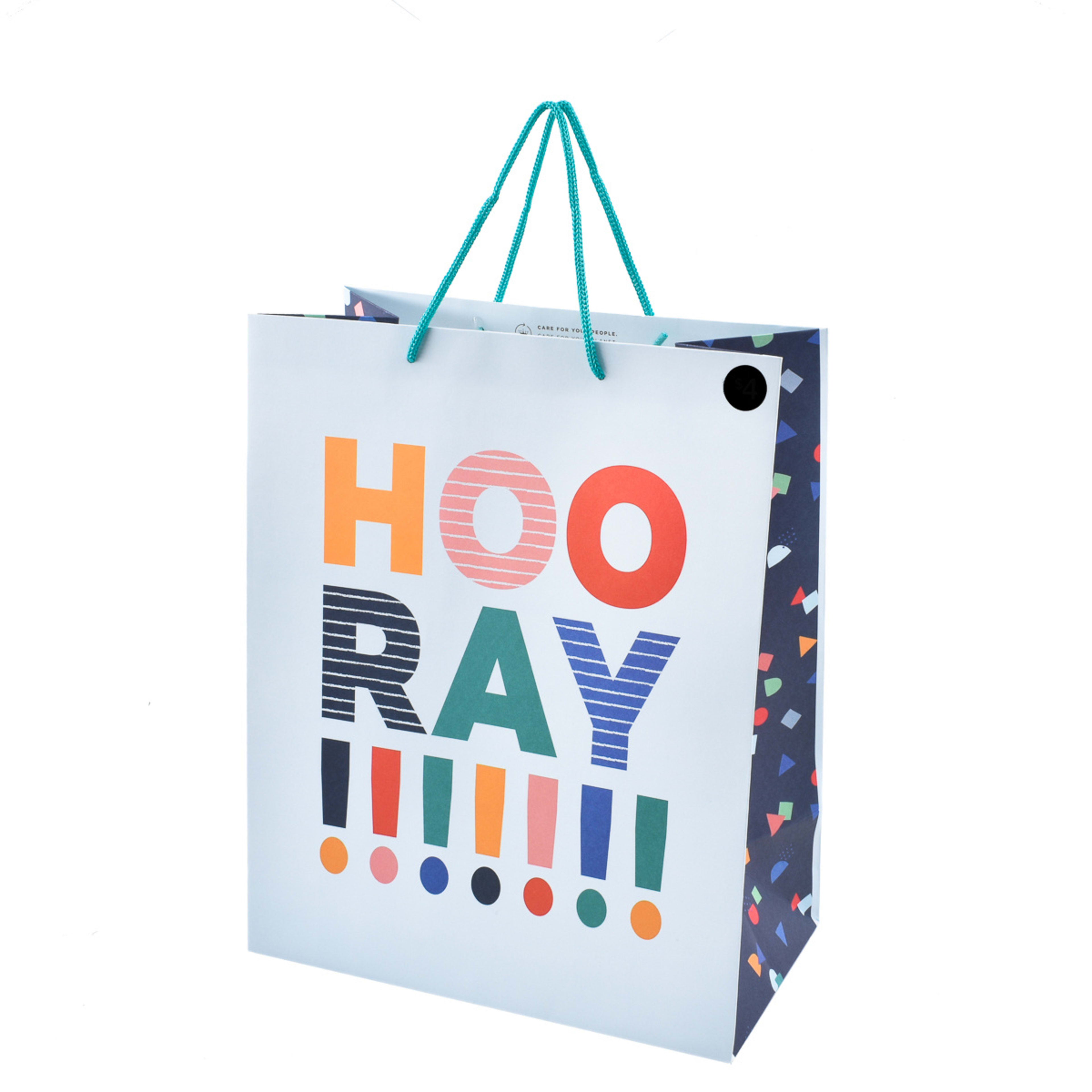 1 Hallmark Large Colourful Hoo Ray Gift Bag