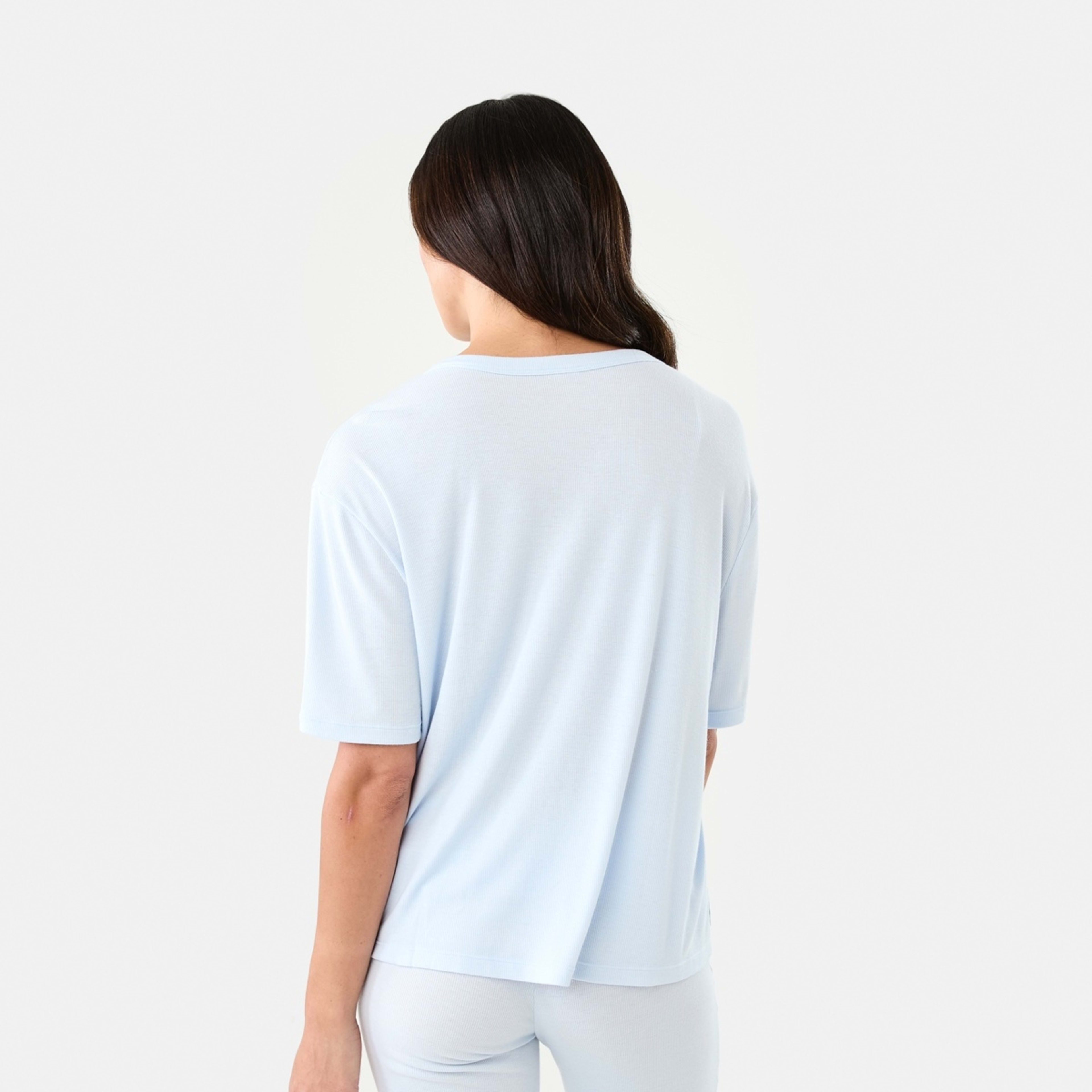 3 Rib Comfort T-shirt Halo Blue, 3 of 7