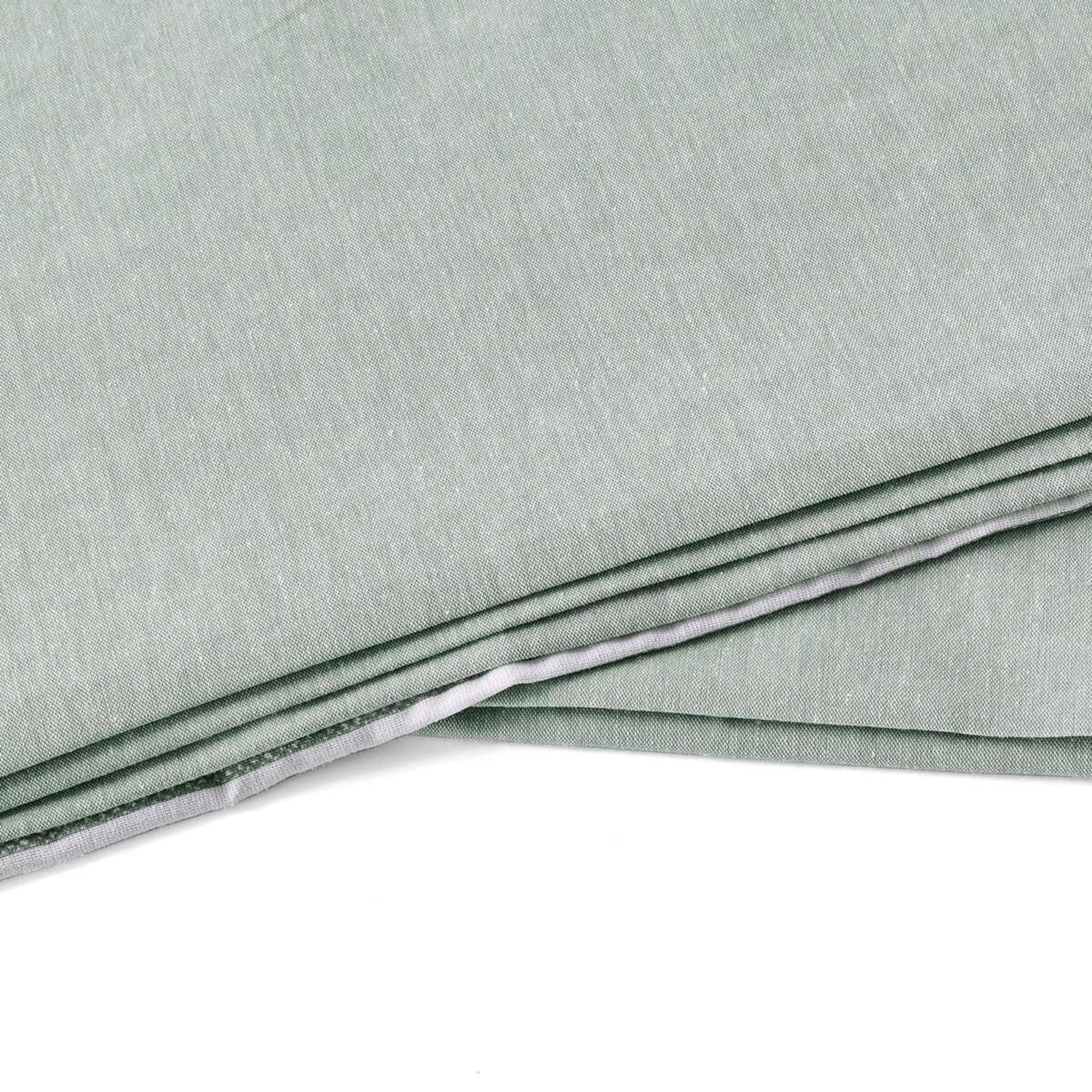 5 Chambray Cotton Rich Reversible Quilt Cover Set - Queen Bed, Seagrass, 5 of 7
