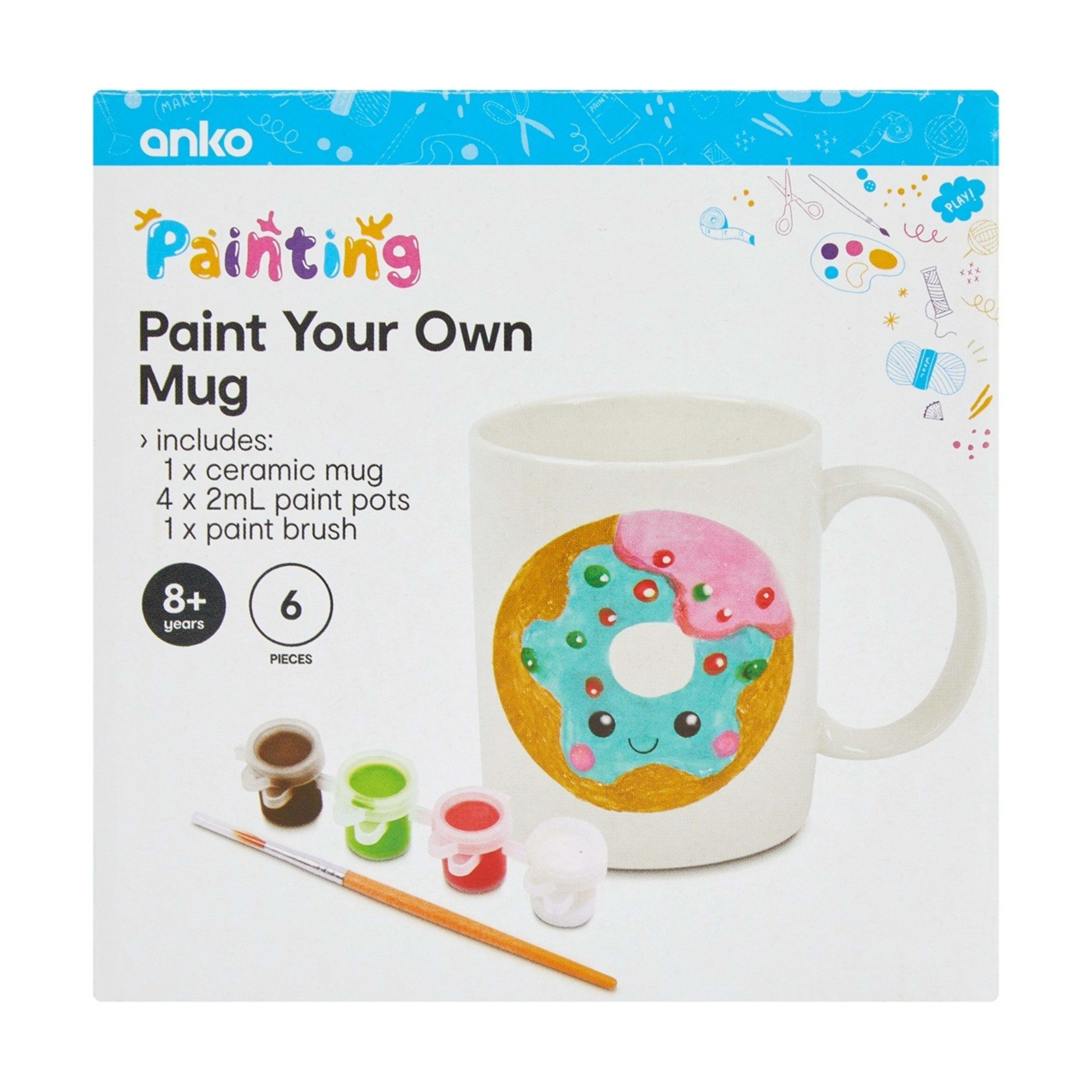 1 6 Piece Paint Your Own Mug Set, 1 of 7