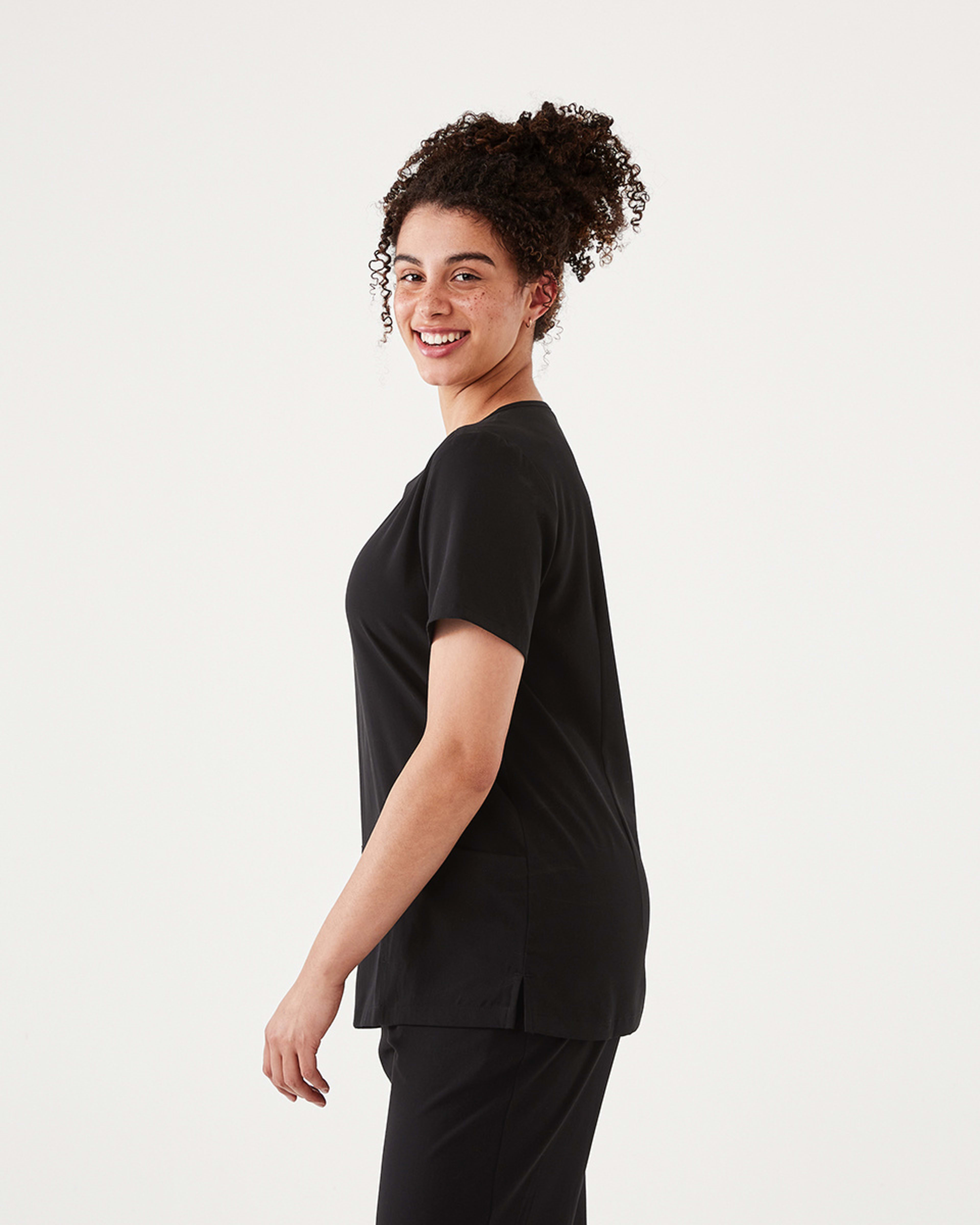 2 Work Short Sleeve Scrub Top Black, 2 of 7