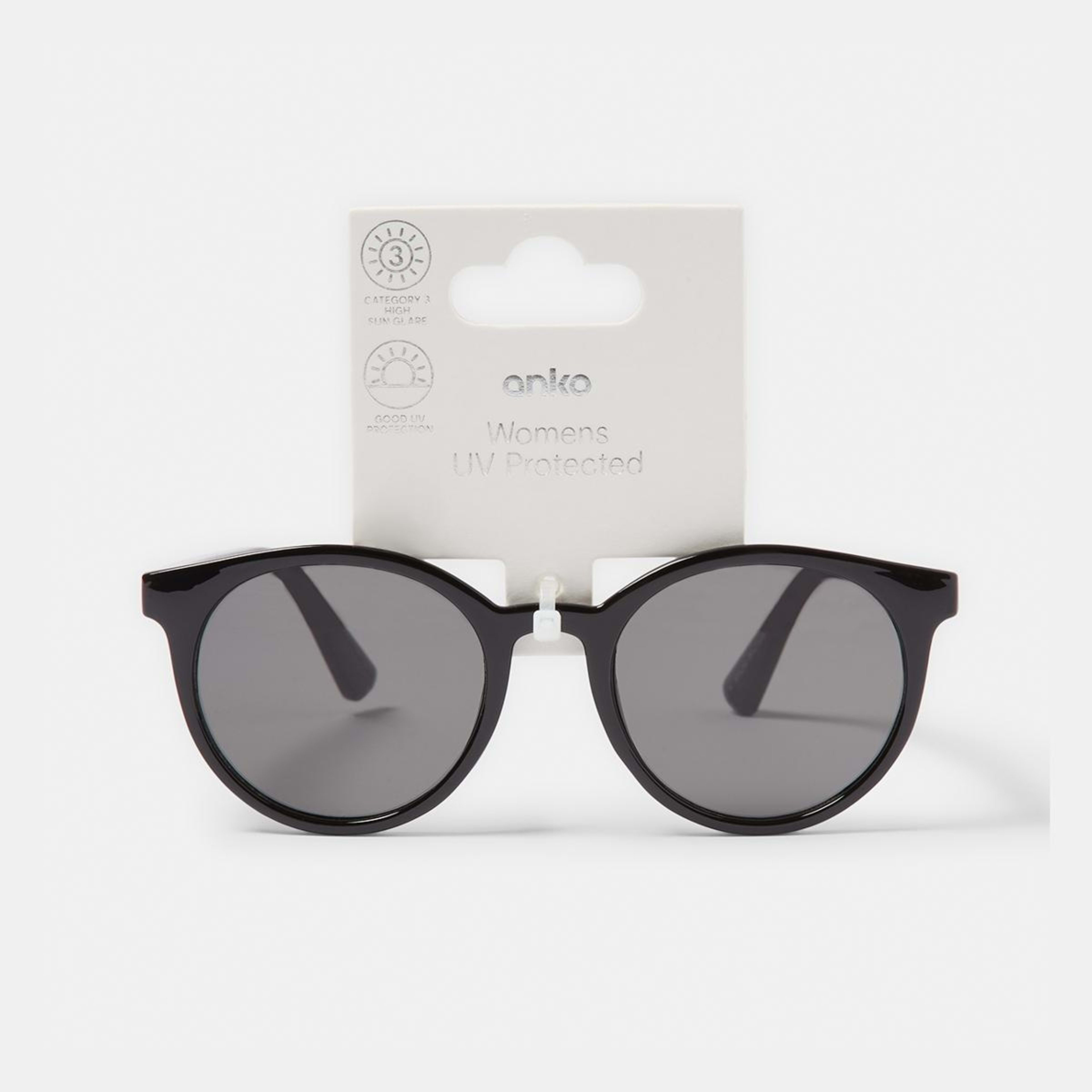 6 Basic Round Sunglasses Black, 6 of 6