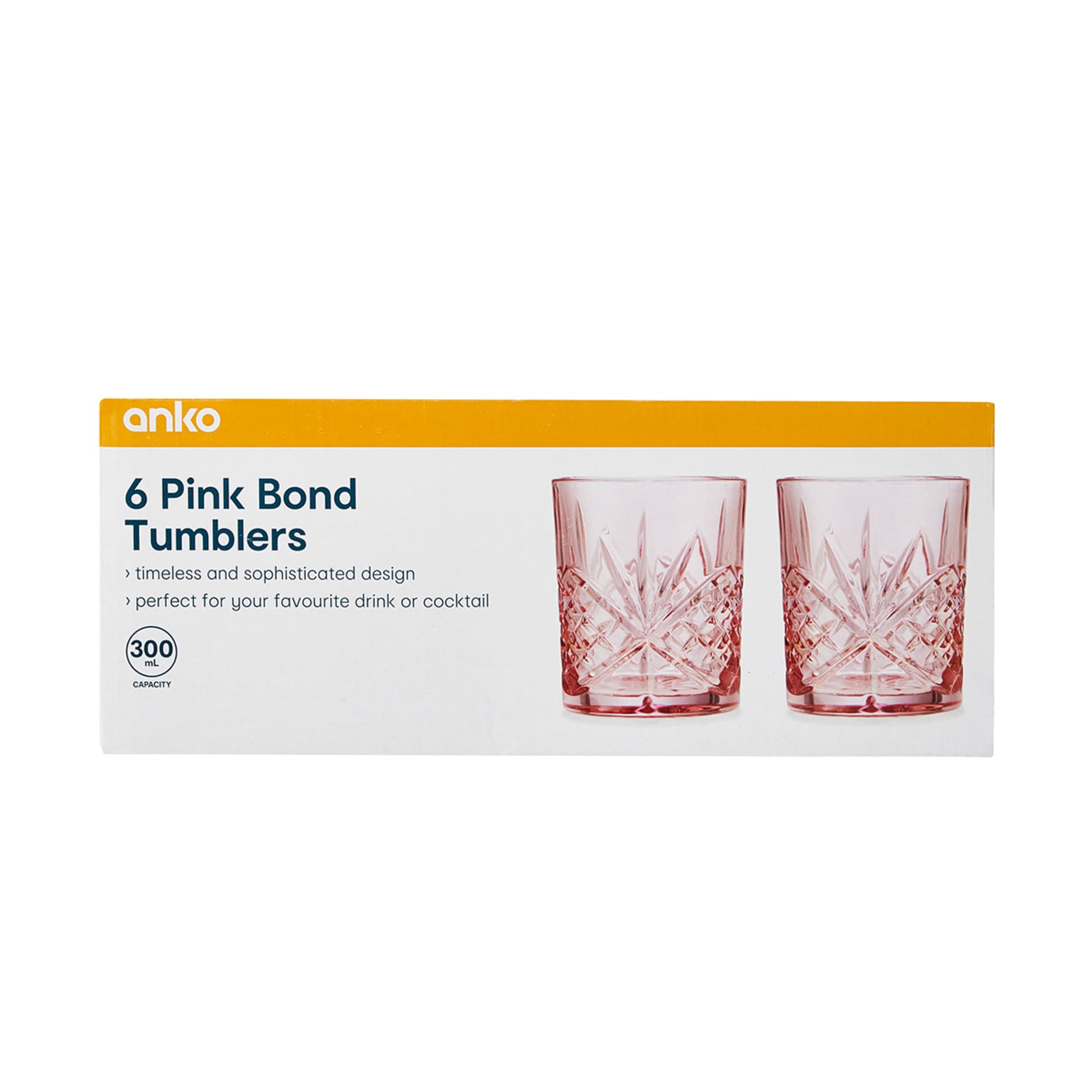 6 Pink Bond Tumblers Kmart