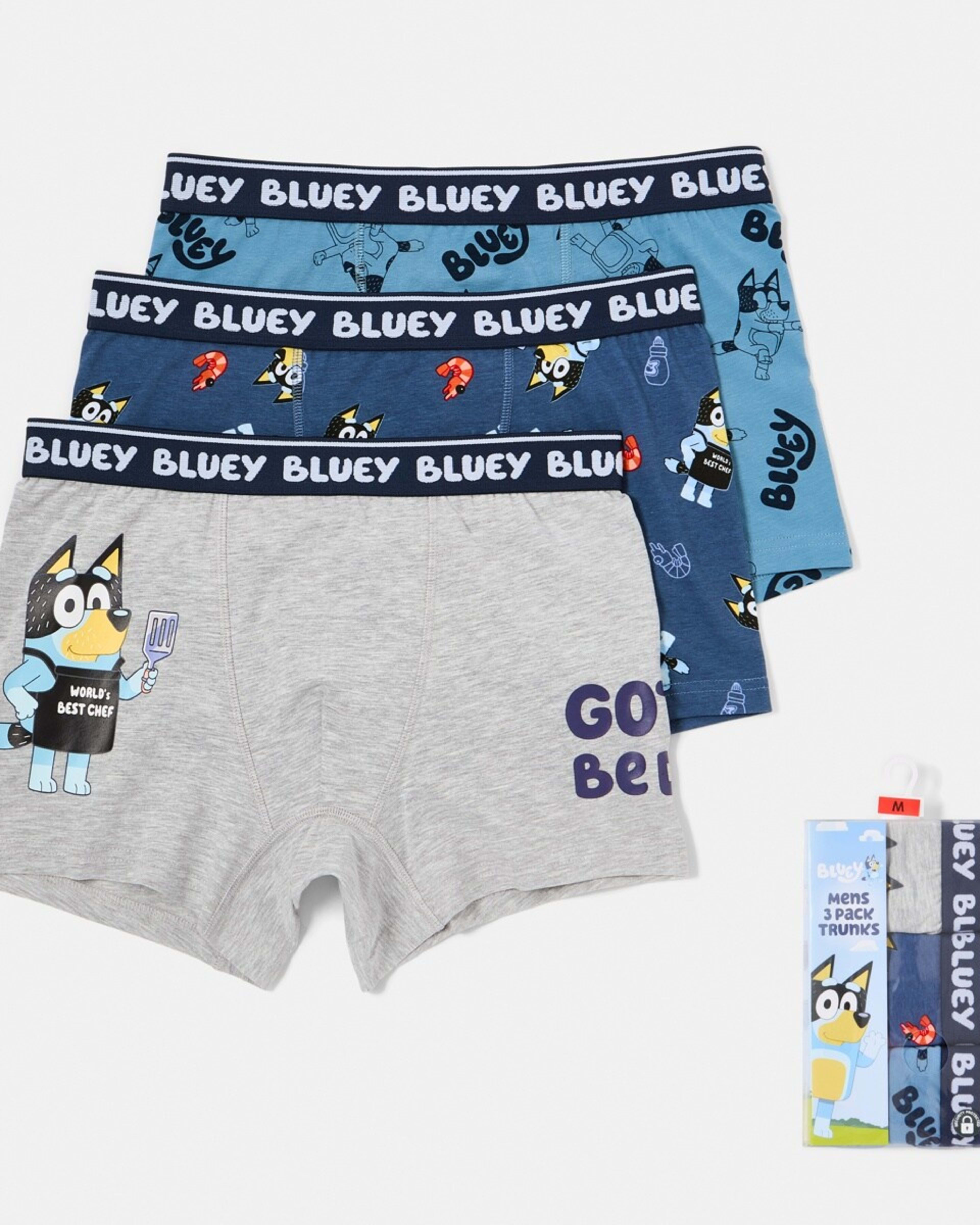 1 3 Pack Bluey License Trunks BLUEY TRUNKS, 1 of 8