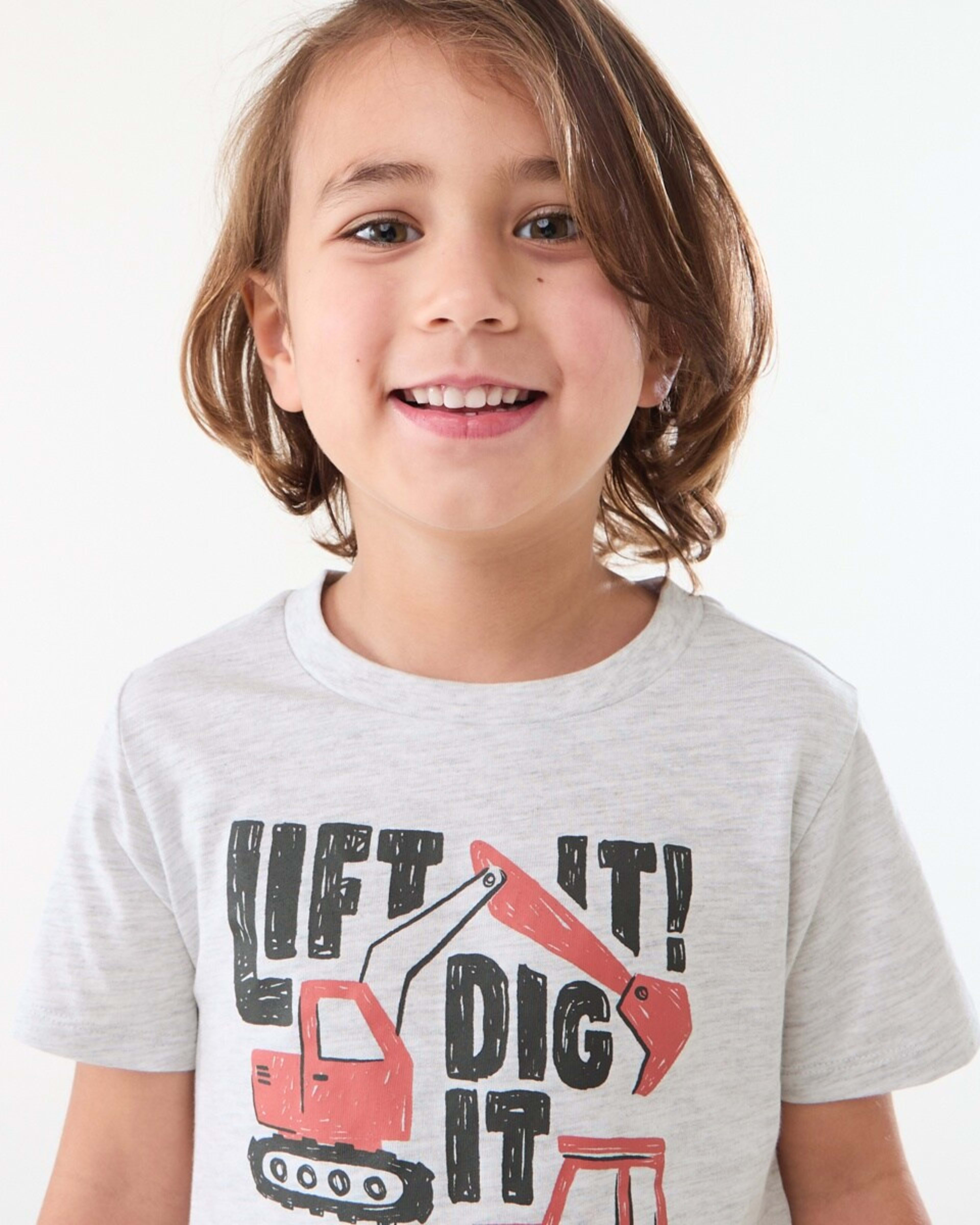 3 Short Sleeve Knit Pyjama Set LIFT IT DIG IT, 3 of 6