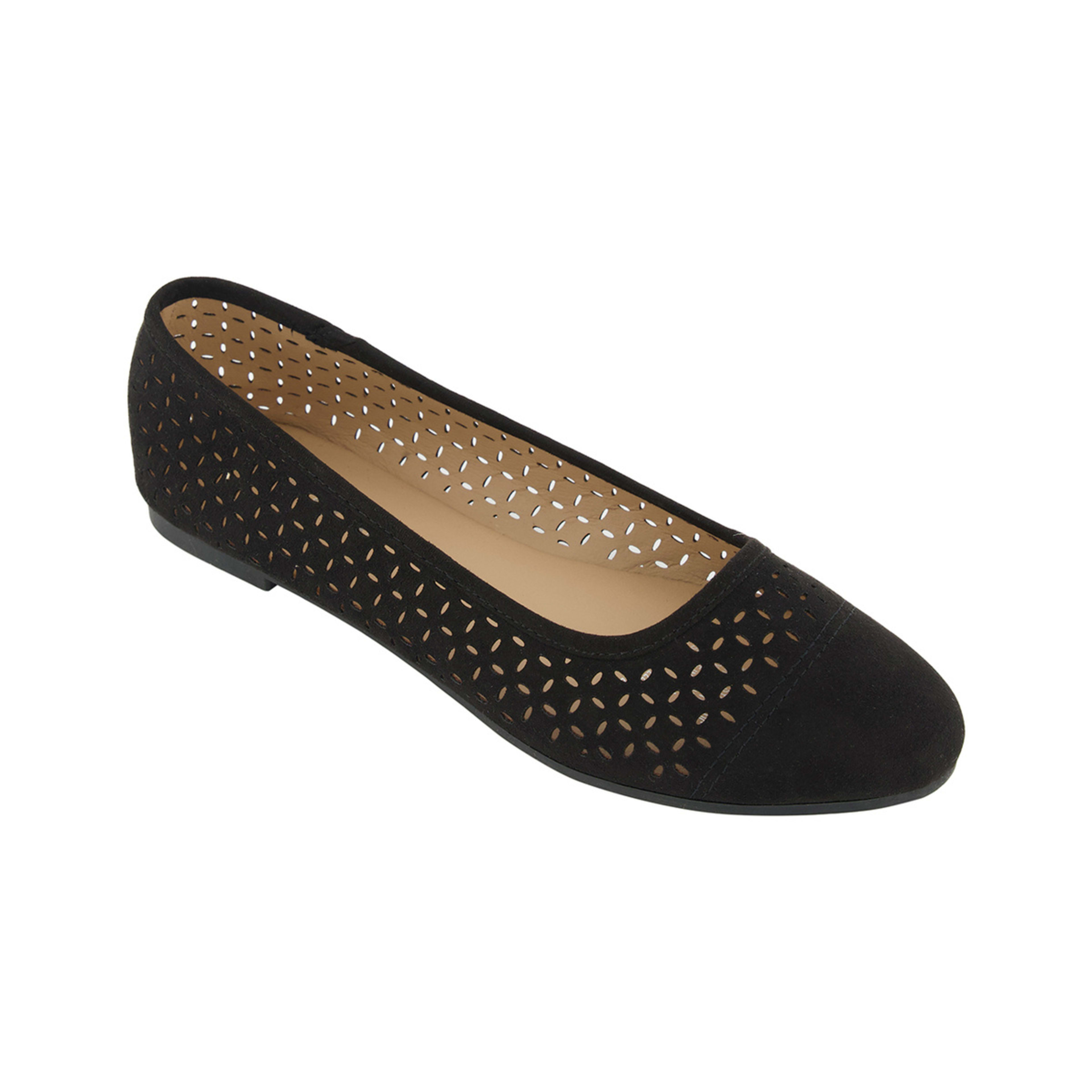 1 Laser Cut Ballet Flats Black, 1 of 5