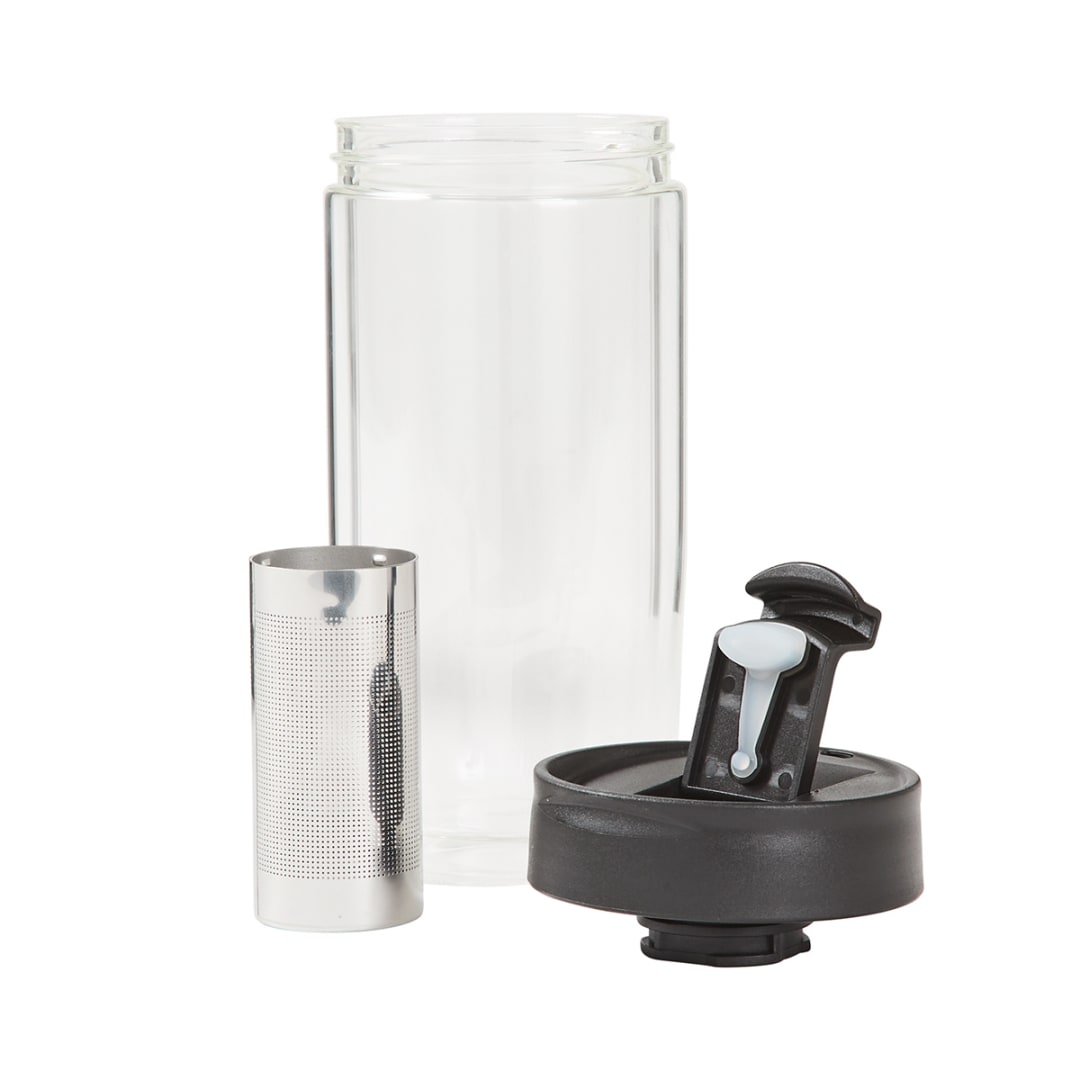 600ml Black Double Wall Reusable Travel Cup with Infuser Kmart