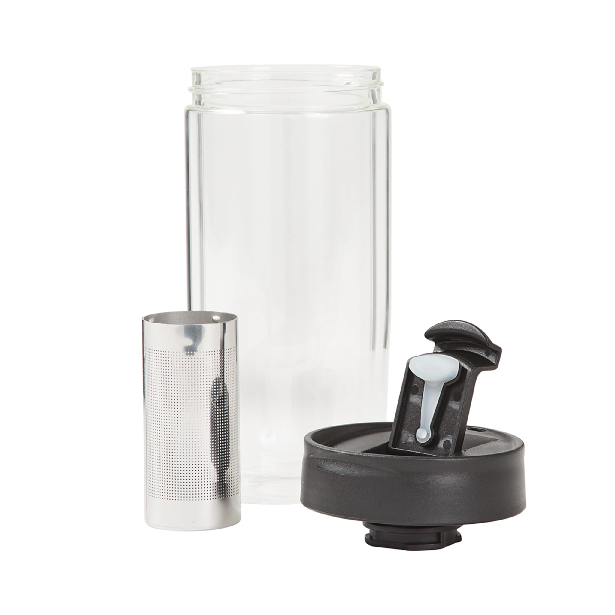 600ml Black Double Wall Reusable Travel Cup with Infuser Kmart