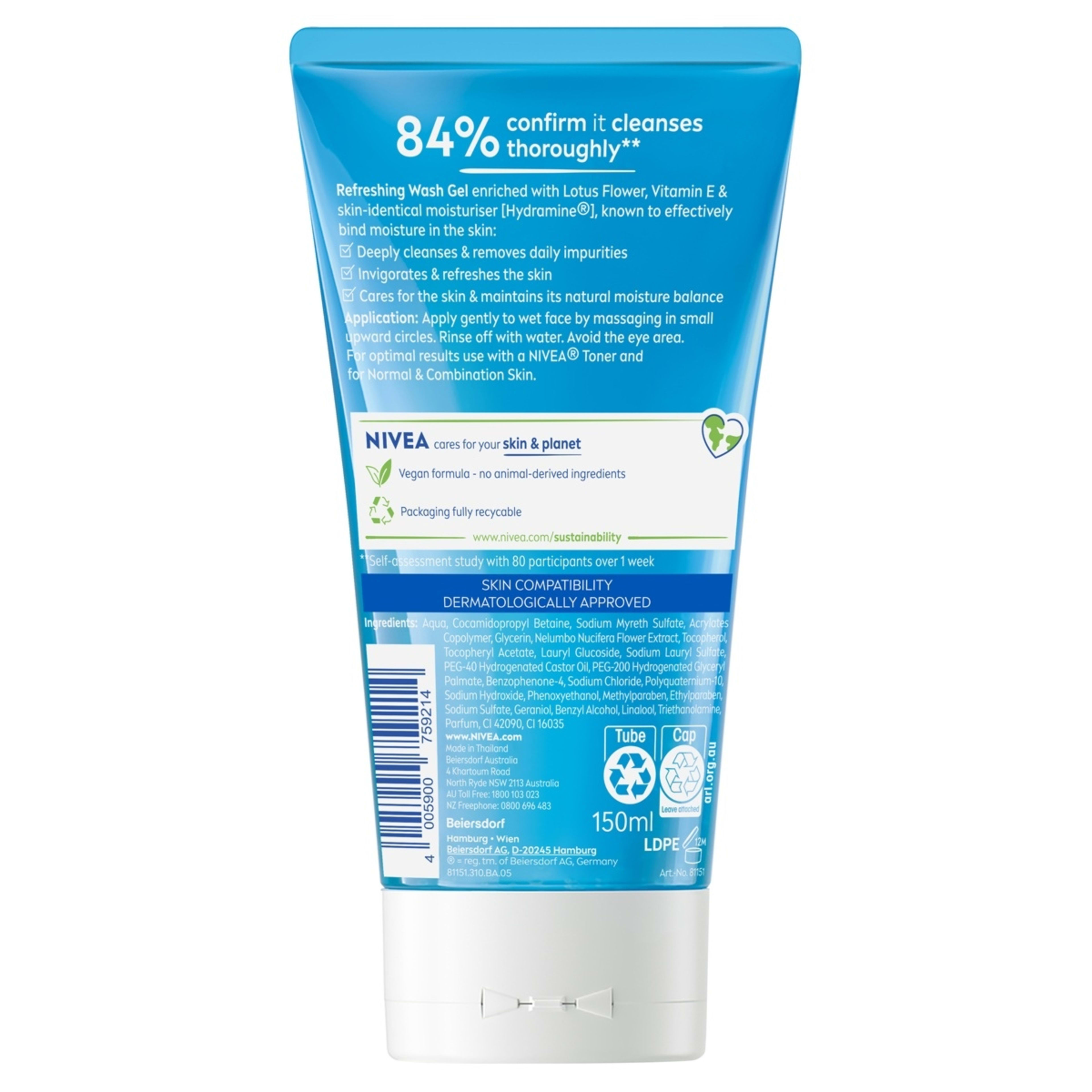 2 Nivea Refreshing Wash Gel 150ml - Hydramine and Vitamin E, 2 of 7