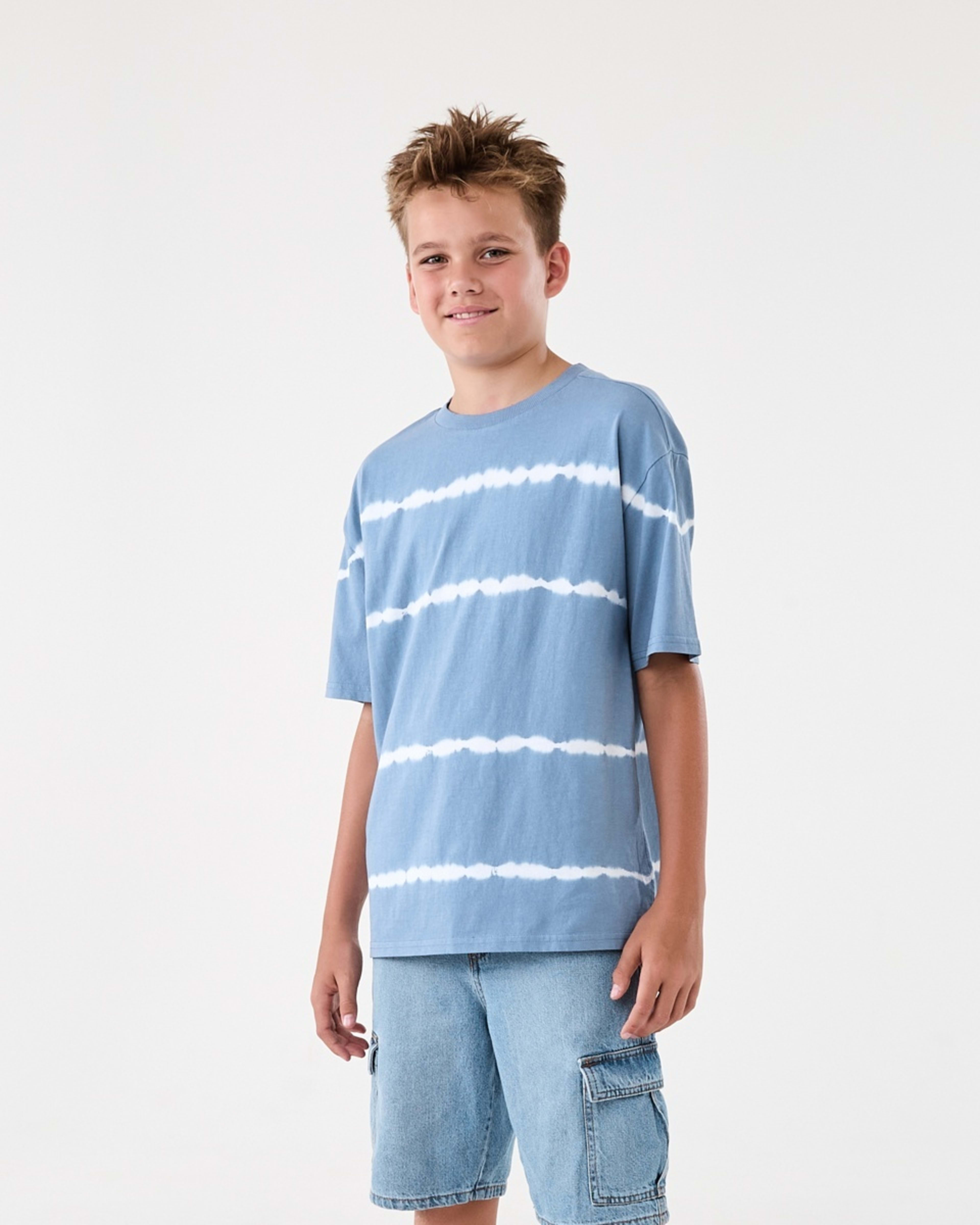 1 Short Sleeve Oversized Graphic T-shirt Steel Blue, 1 of 8