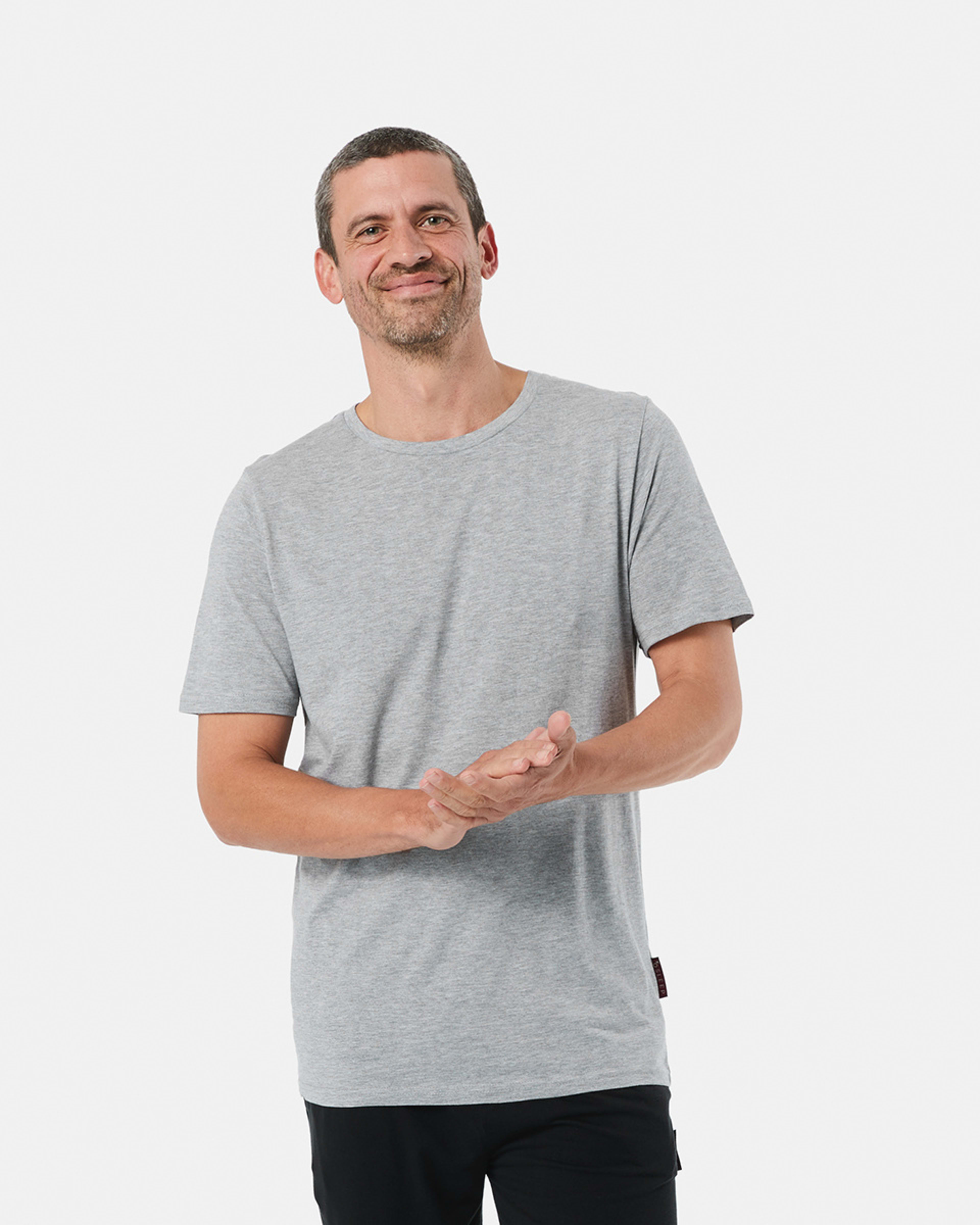 1 Short Sleeve Modal Blend Sleep Top Grey Marle, 1 of 5