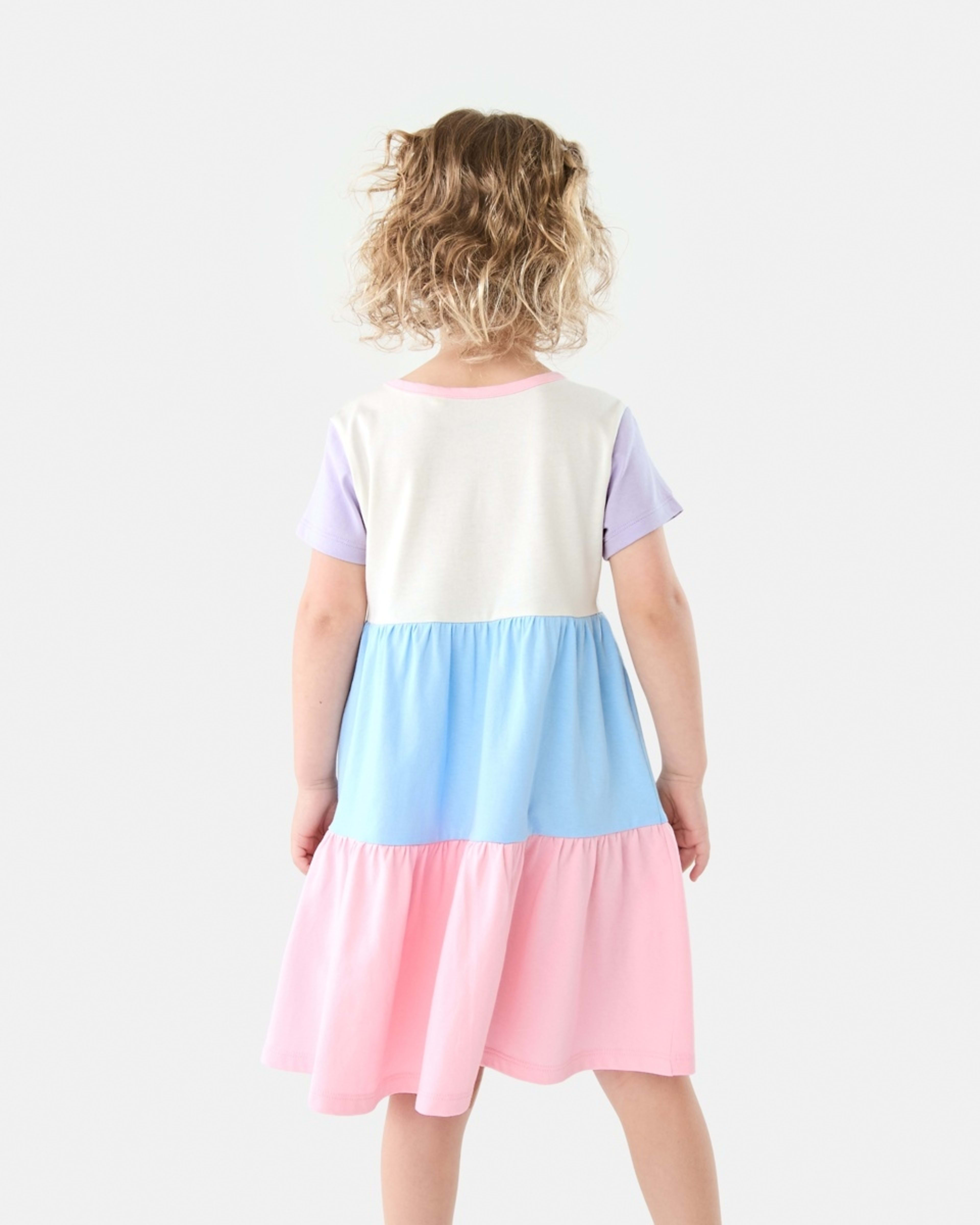 2 Short Sleeve Colour Block Jersey Dress Col Block, 2 of 10